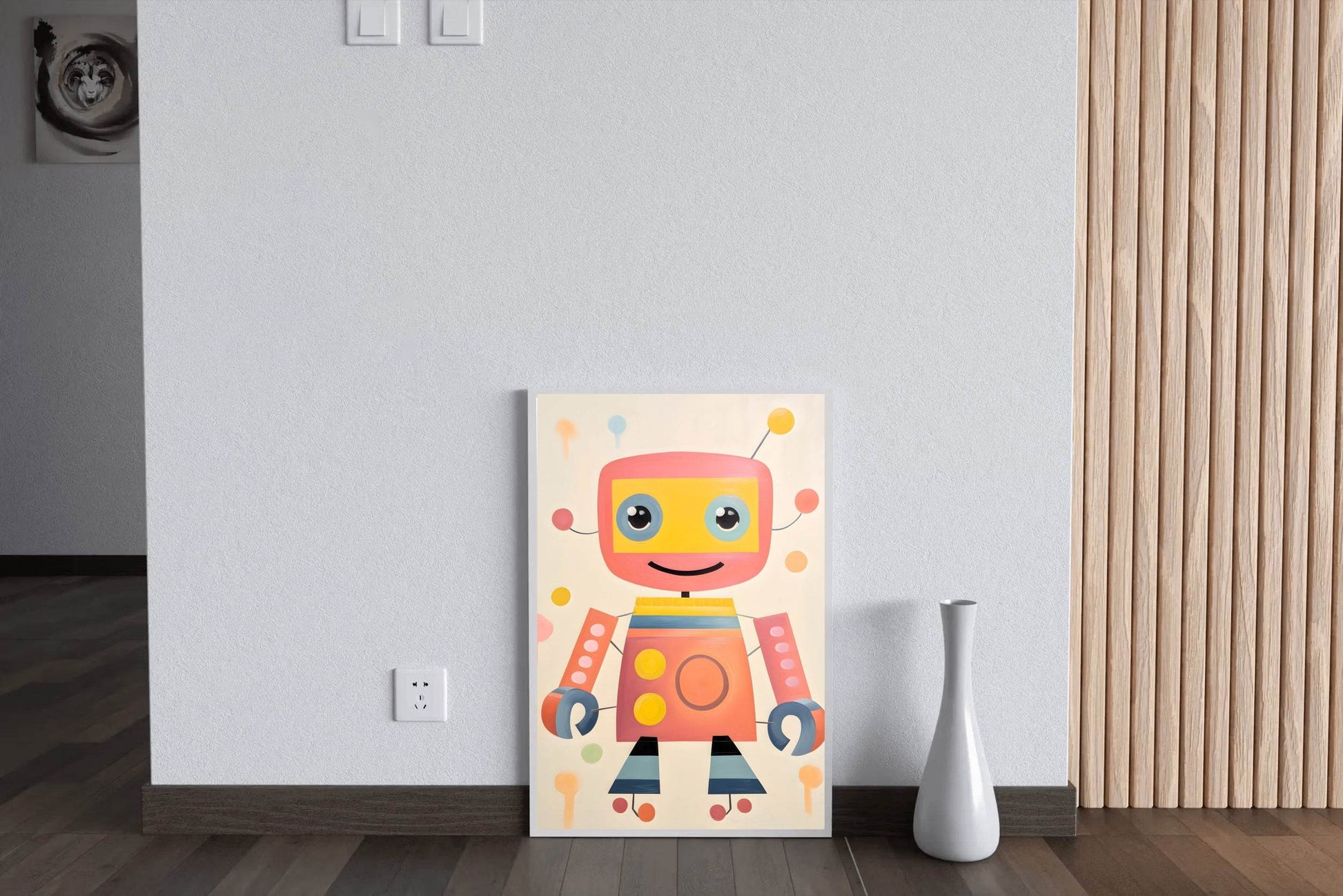 Cute Cartoon Robot in Flat Style - beink online art store