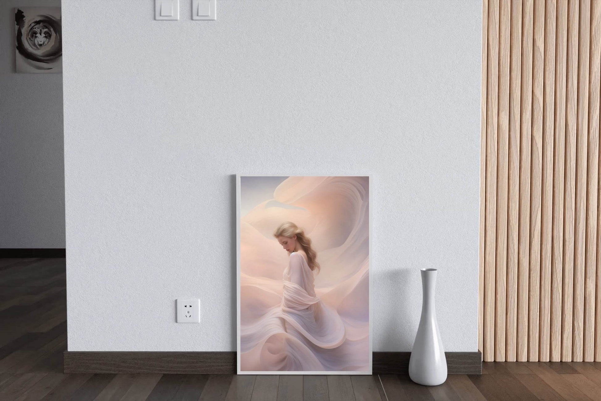 White Lace Silk Skirt And Shawl Wall Art - beink online art store