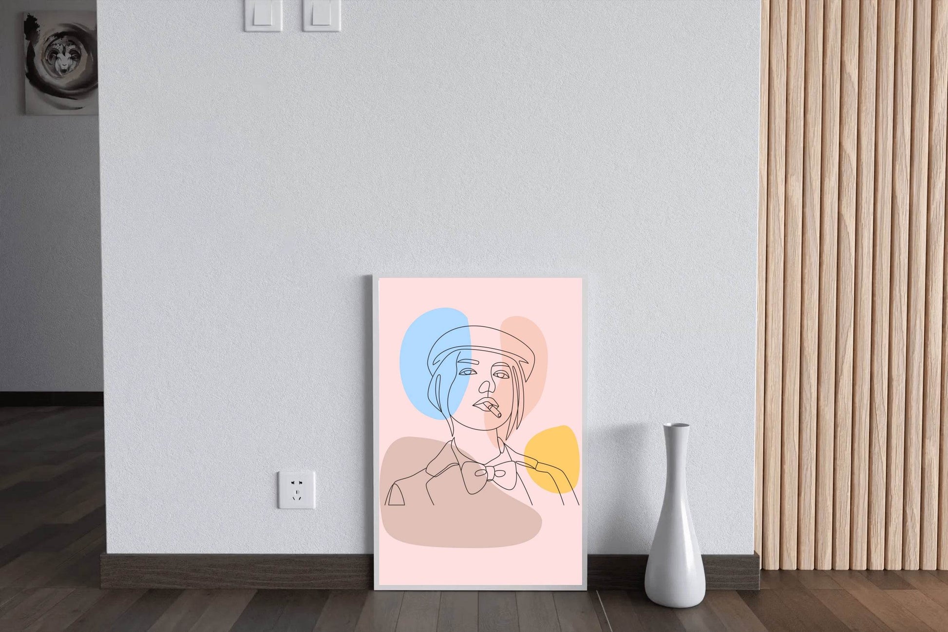 Smoking Girl With a Hat Wall Art - beink online art store