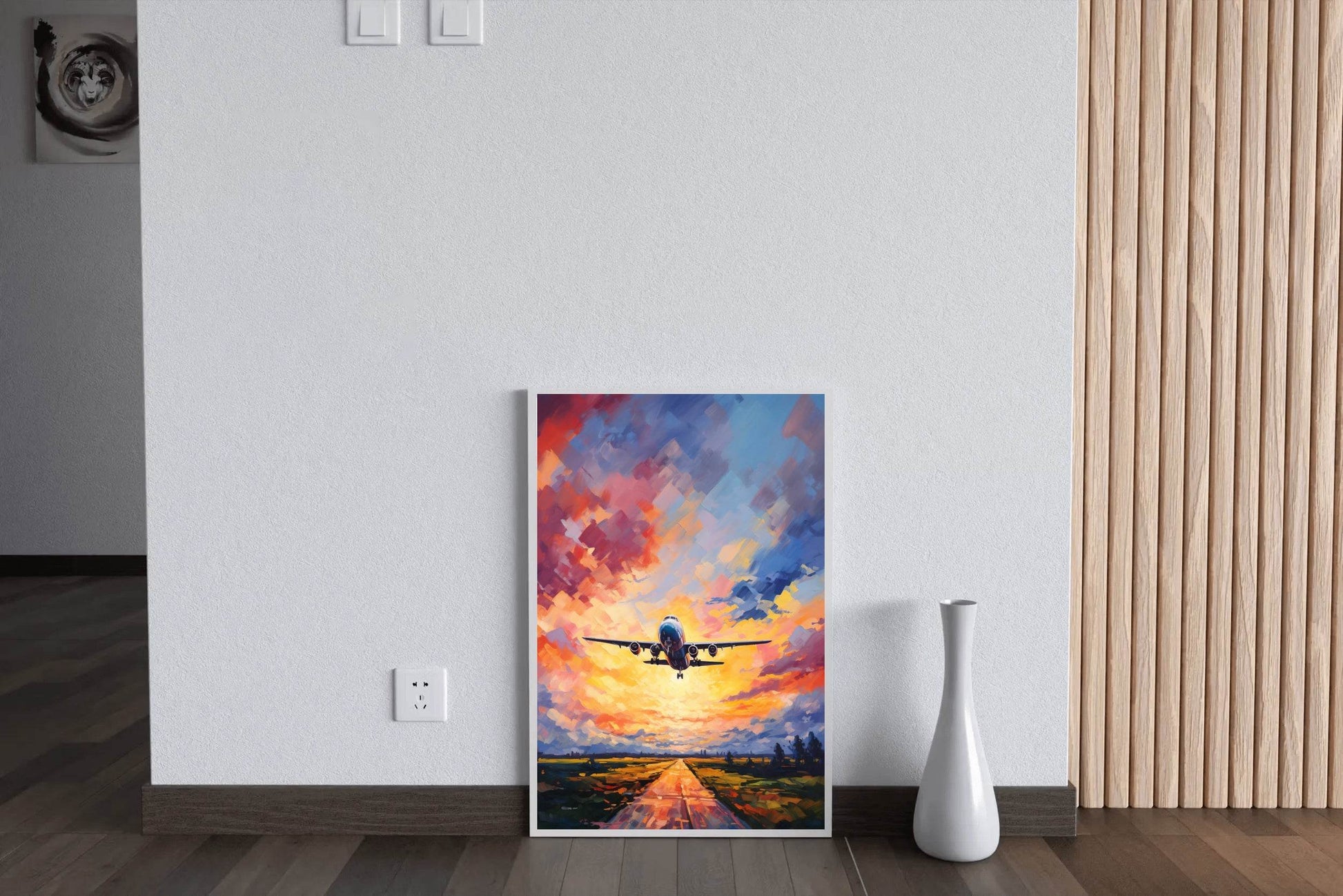 Drawing Of Airplane Takeoff Wall Art - beink online art store