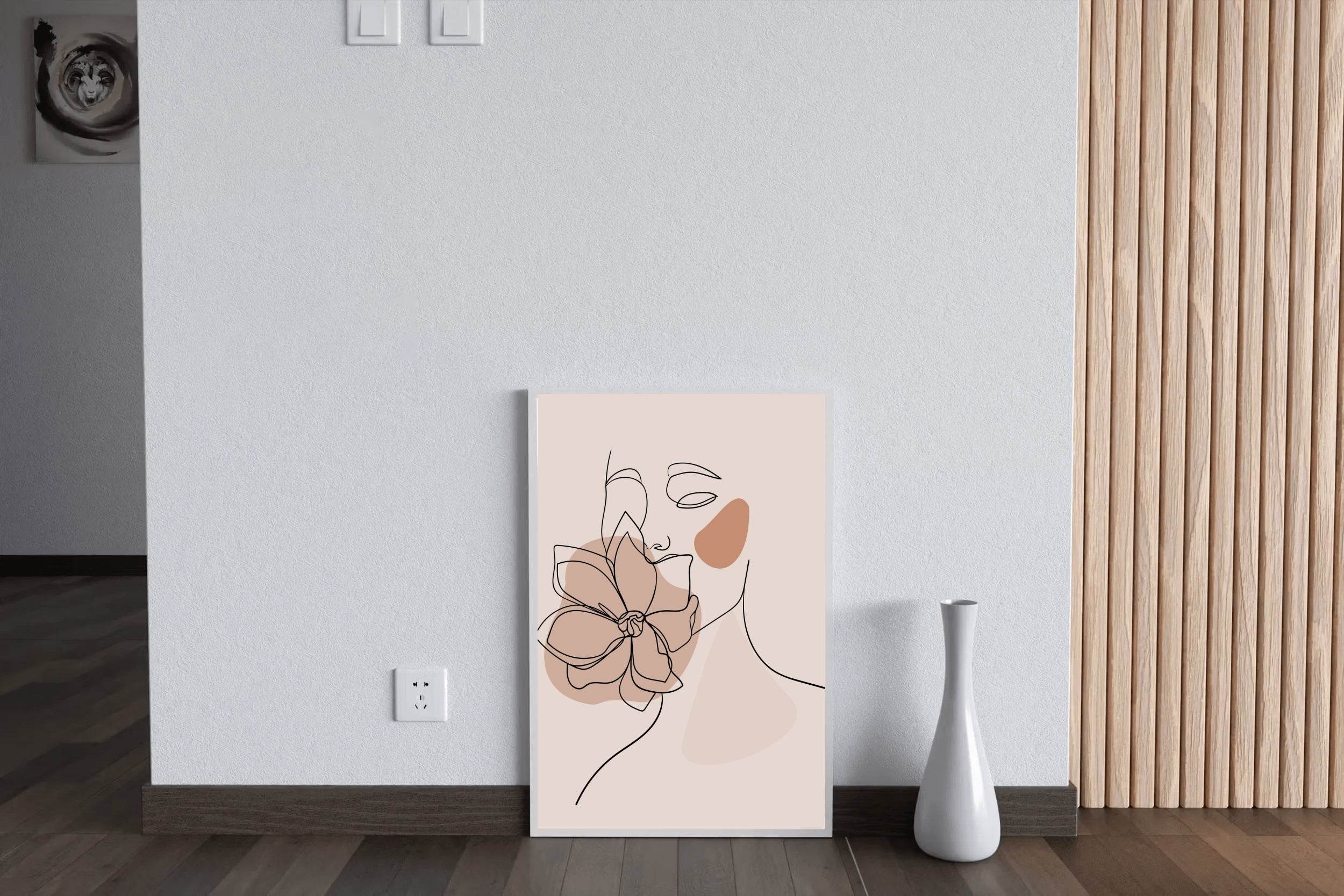 Flower in a Woman Face Wall Art - beink online art store