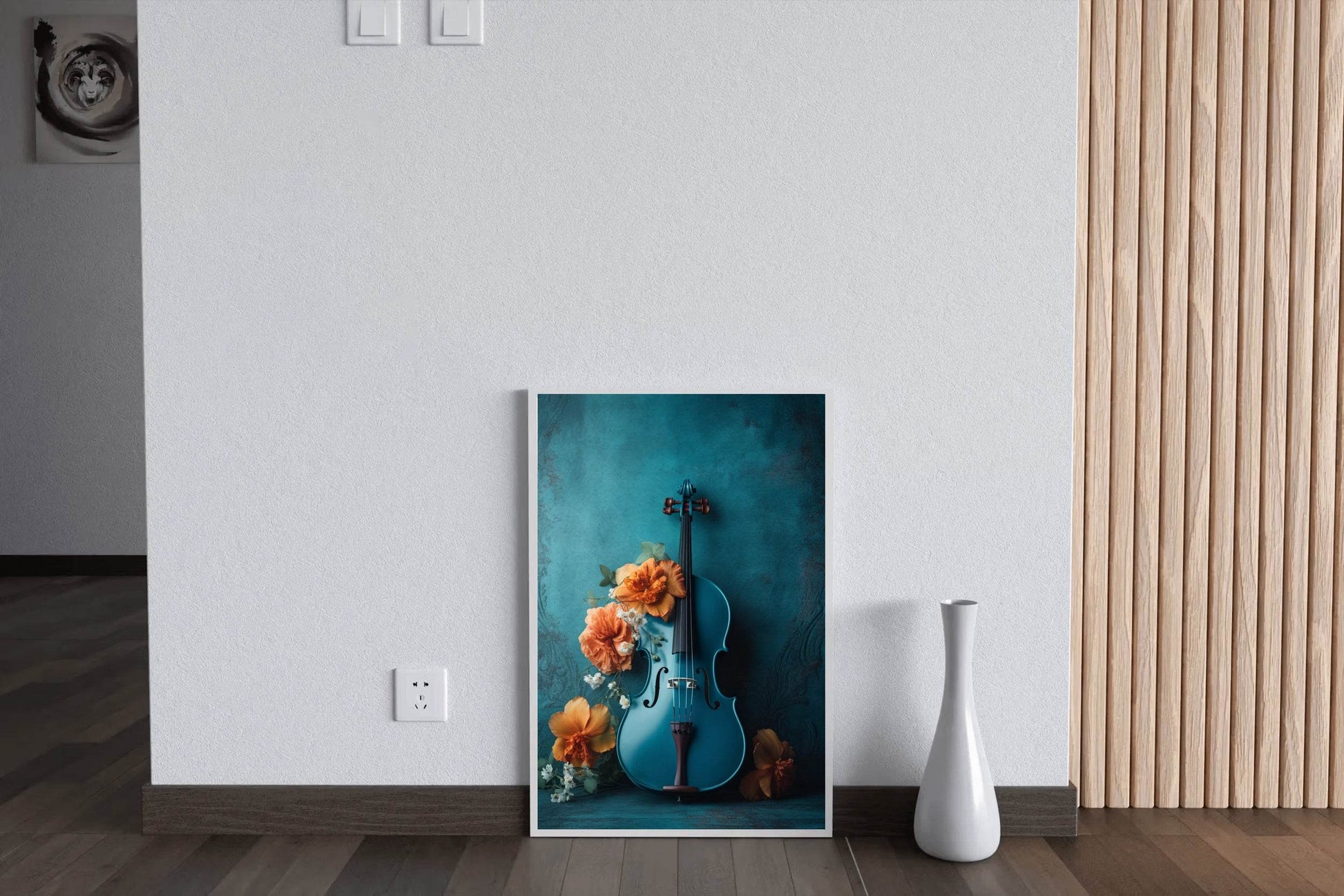 Classical Blue Violin Wall Art - beink online art store