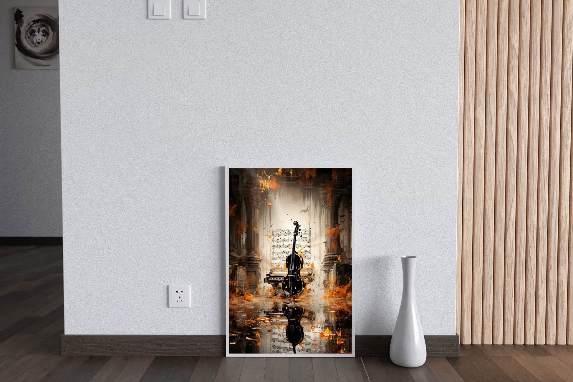 Violin With Musical Notes Wall Art - beink online art store