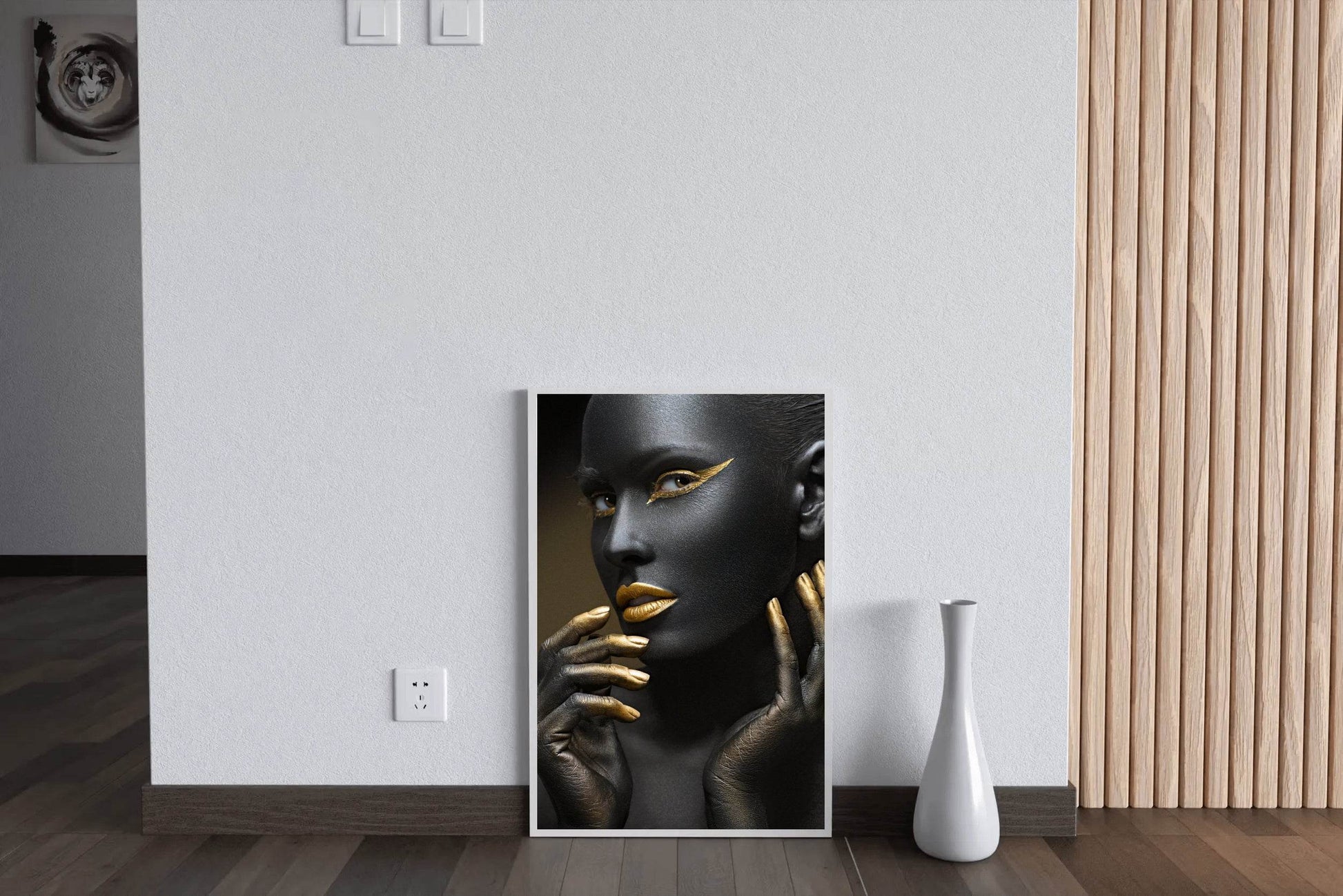 Face of Black Girl With Golden Makeup Wall Art - beink online art store