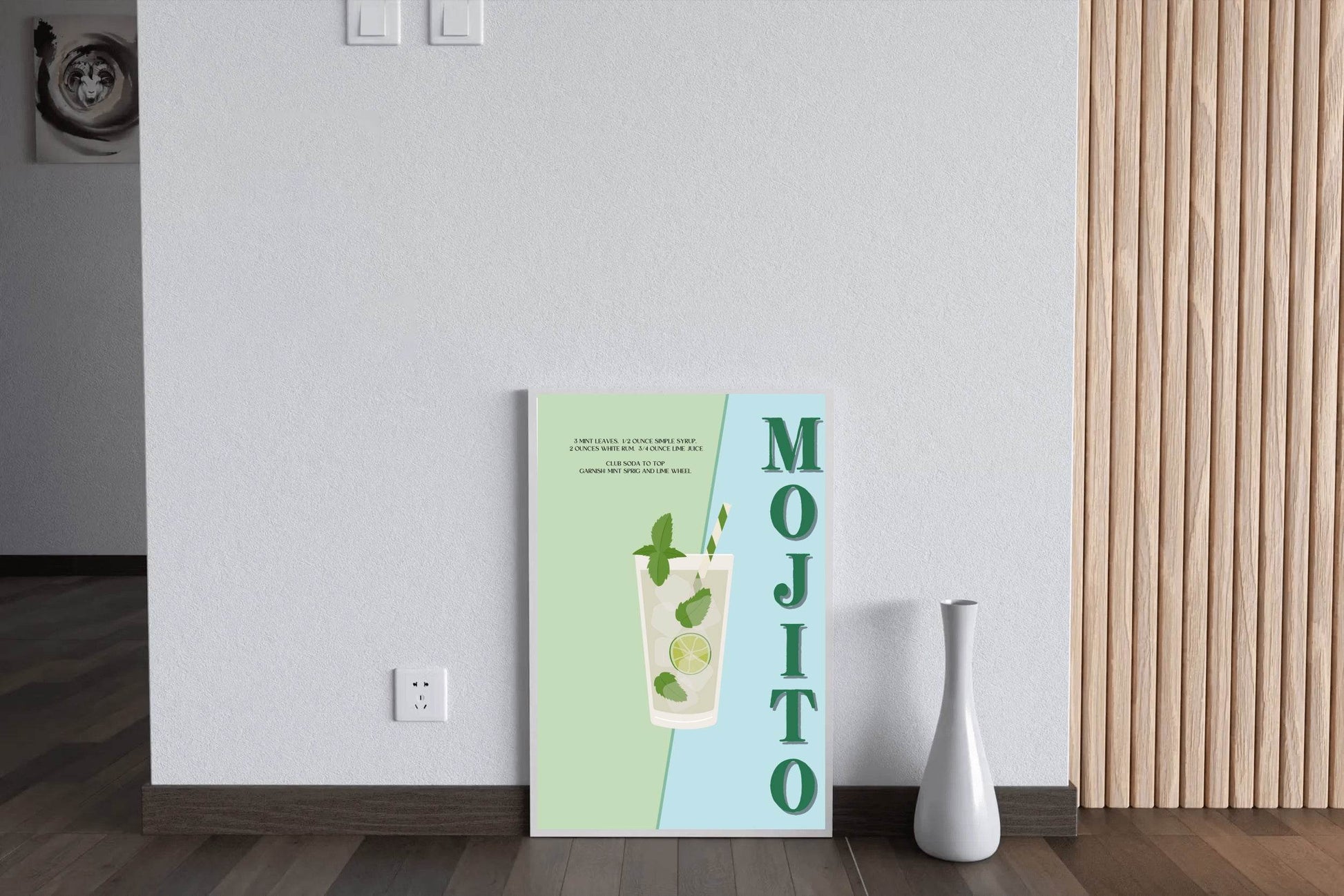 Mojito Cocktail With Ice Wall Art - beink online art store