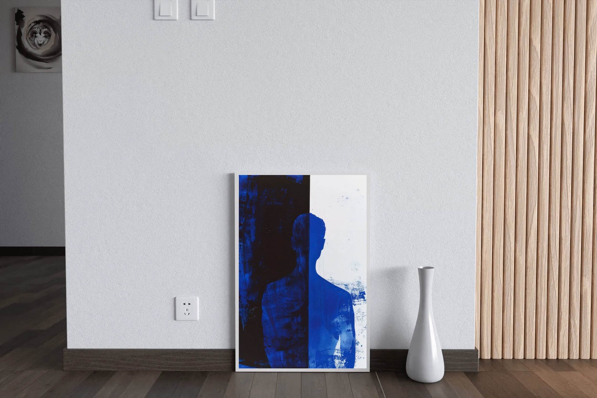 Light Blue Shade Oil Painting Wall Art - beink online art store