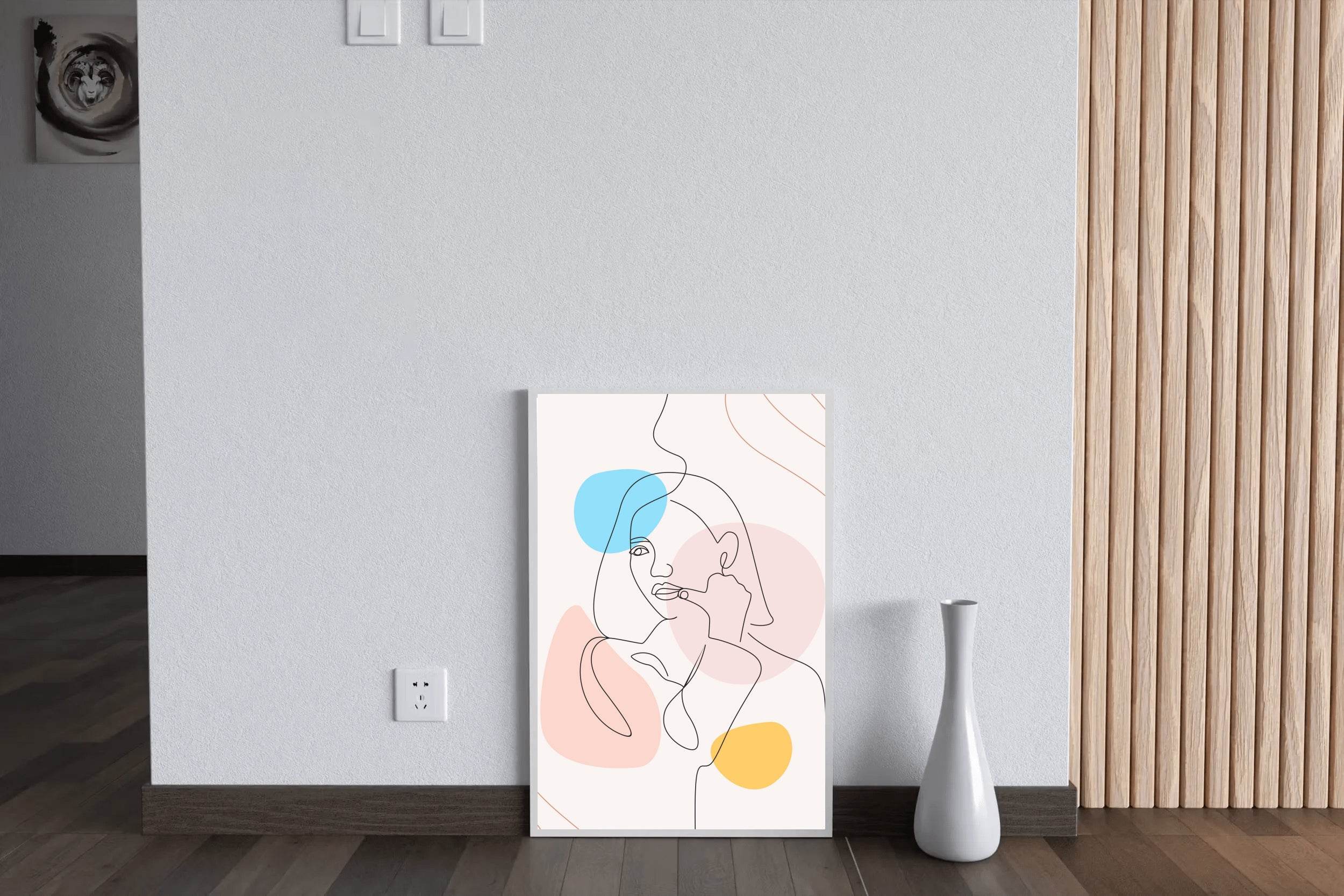 Women Colorful Linear Face Wall Art - beink online art store
