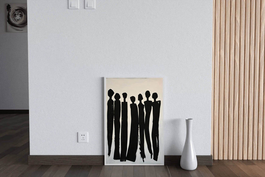 Black and White Silhouettes of People Wall Art - beink online art store