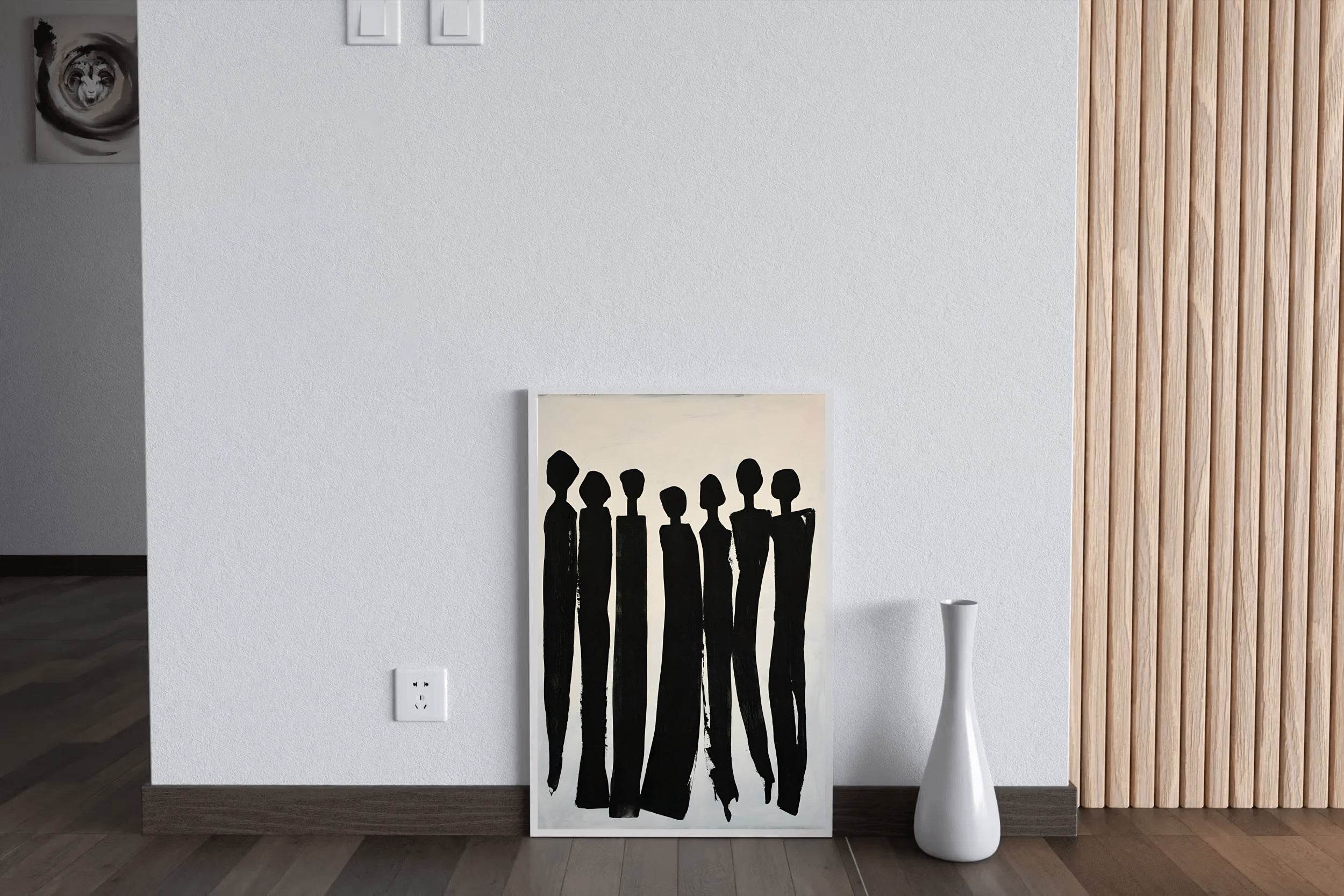 Black and White Silhouettes of People Wall Art - beink online art store