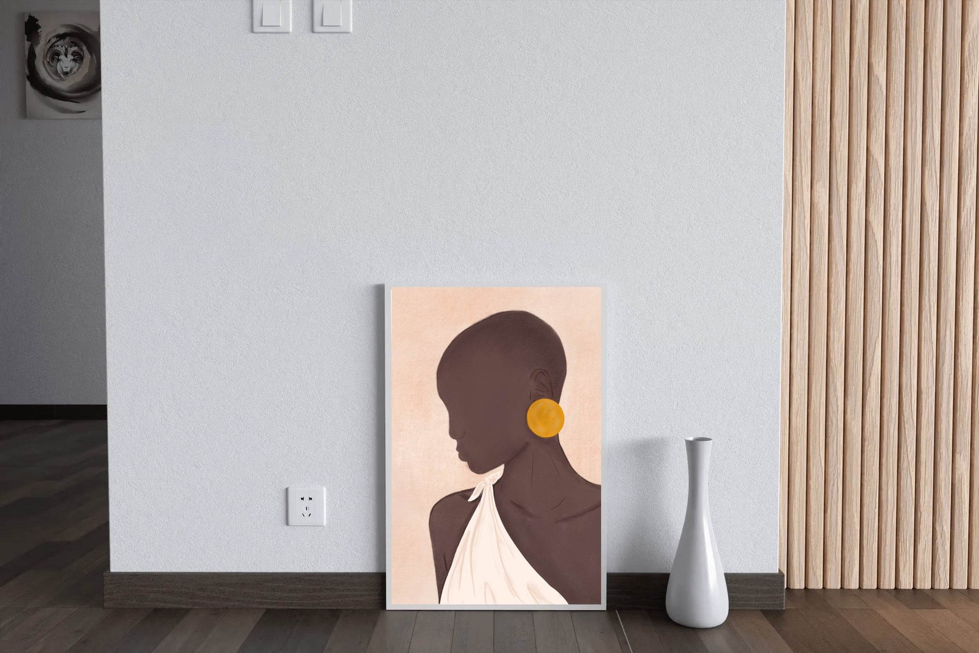 Portrait of A Black Woman With Earrings Wall Art - beink online art store