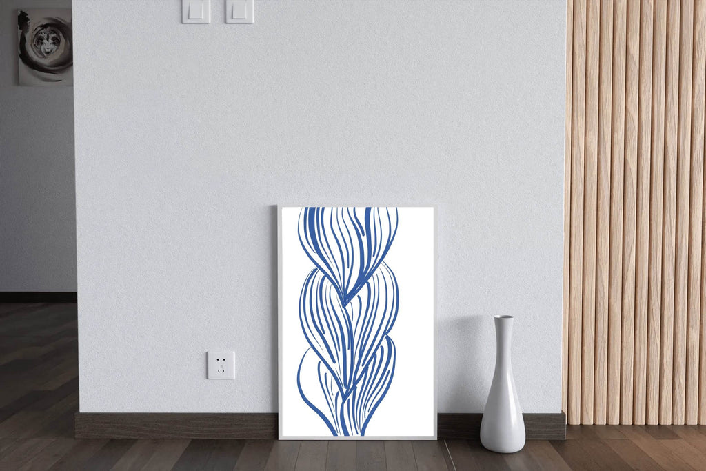 Blue Lines of Women's Hairstyles Wall Art - beink online art store