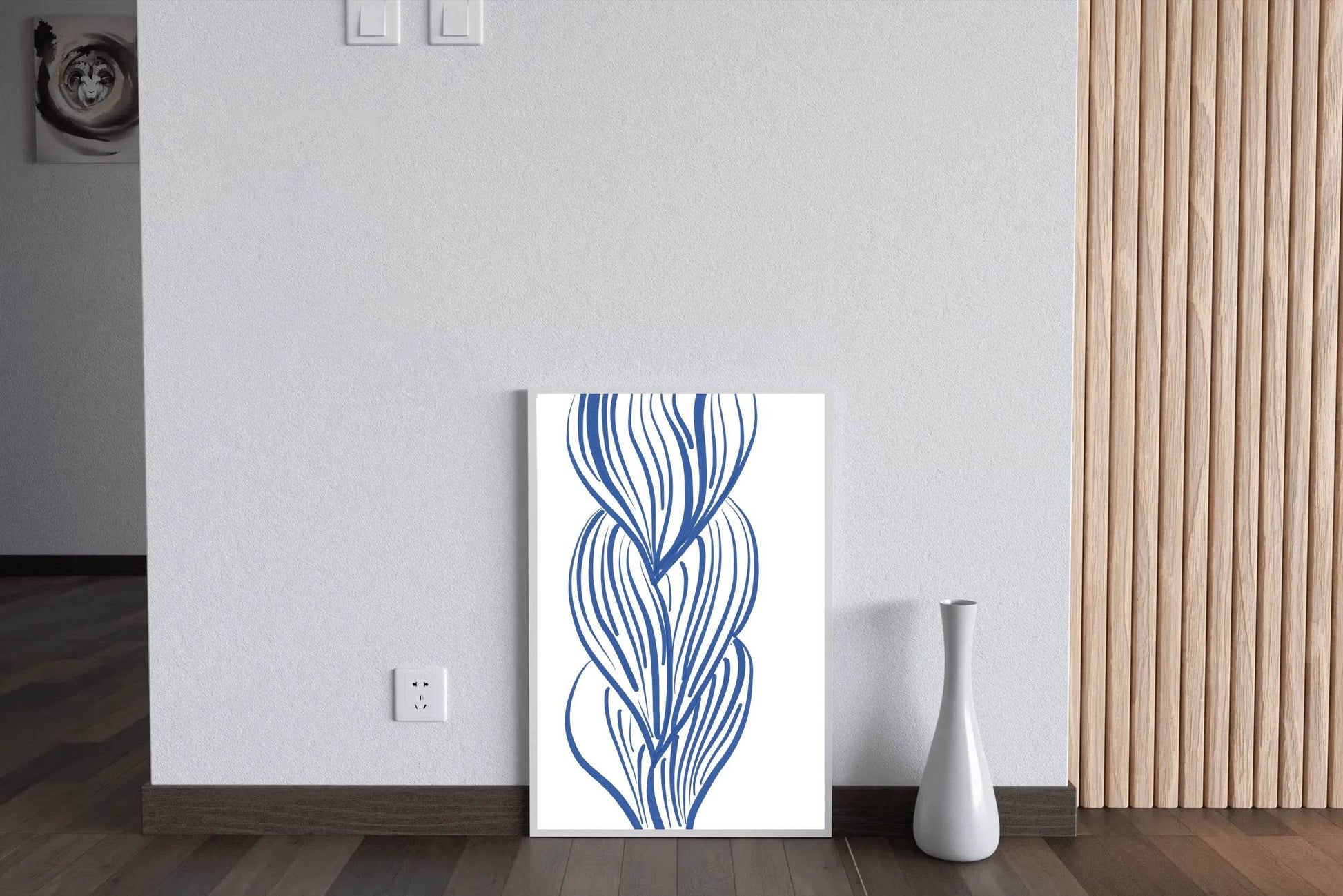 Blue Lines of Women's Hairstyles Wall Art - beink online art store