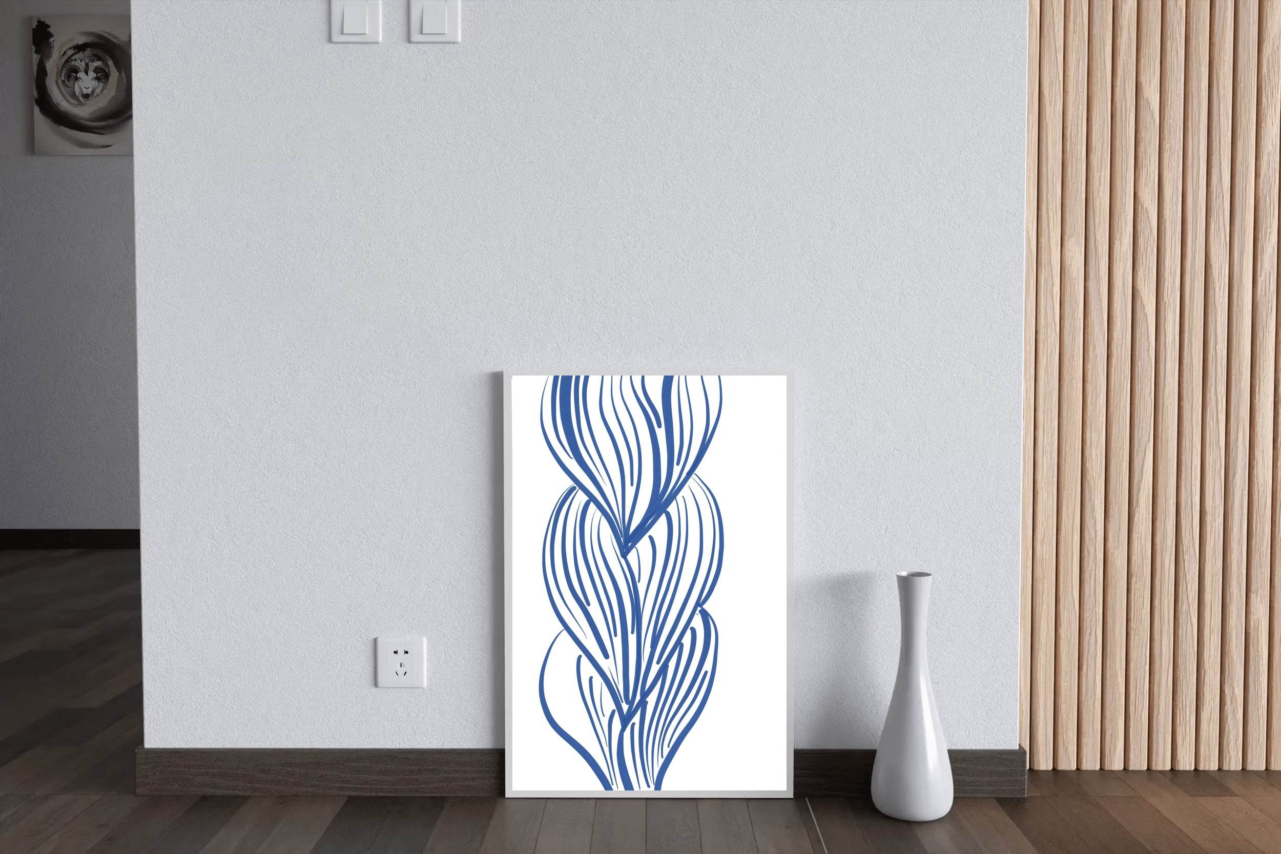 Blue Lines of Women's Hairstyles Wall Art - beink online art store