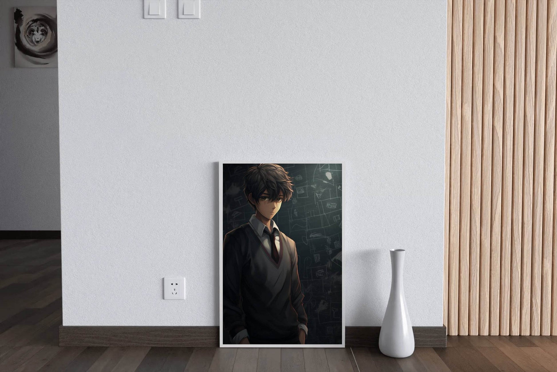 Cute School Anime Boy Aesthetic Anime Wall Art - beink online art store