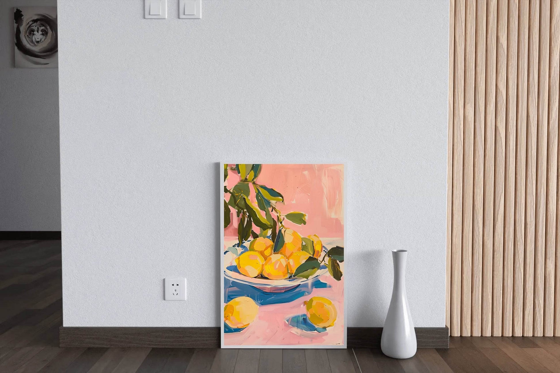 Freshly Picked Lemons on a Plate Wall Art - beink online art store