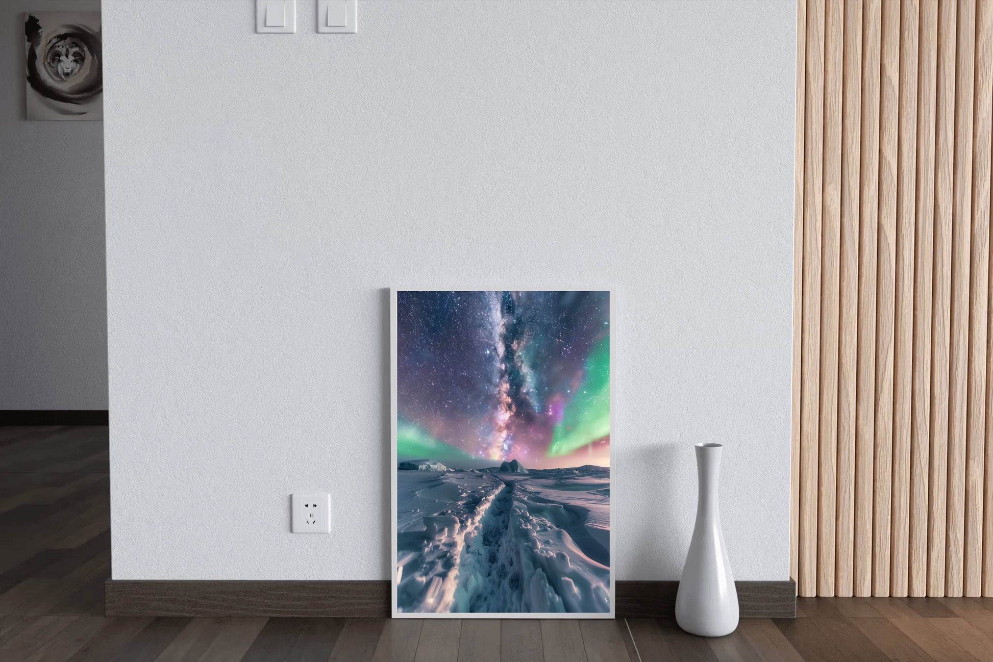Northern lights in the Sky Over Snow Wall Art - beink online art store