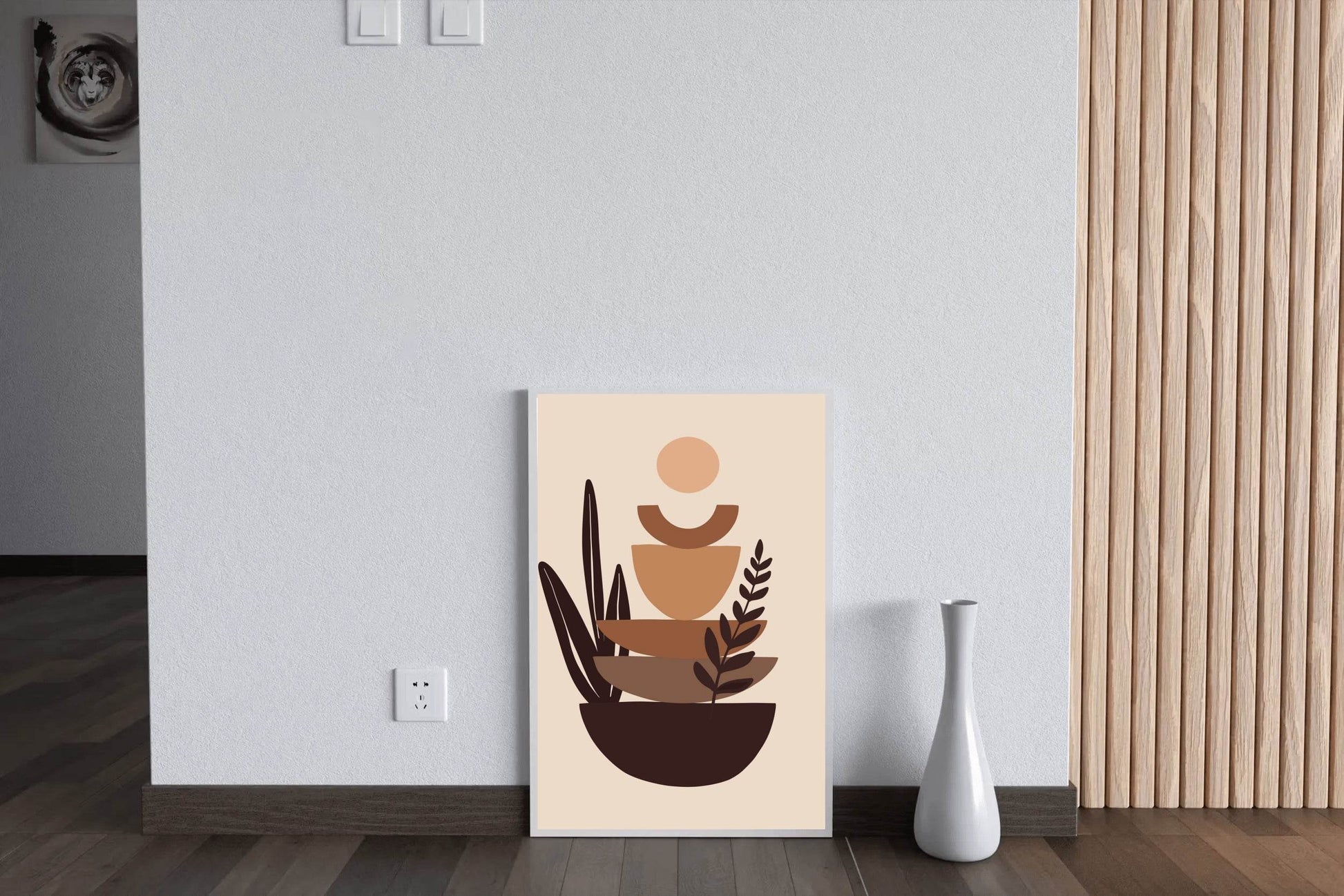 Abstract Botanical Art With Stacked Shapes ArtWork - beink online art store