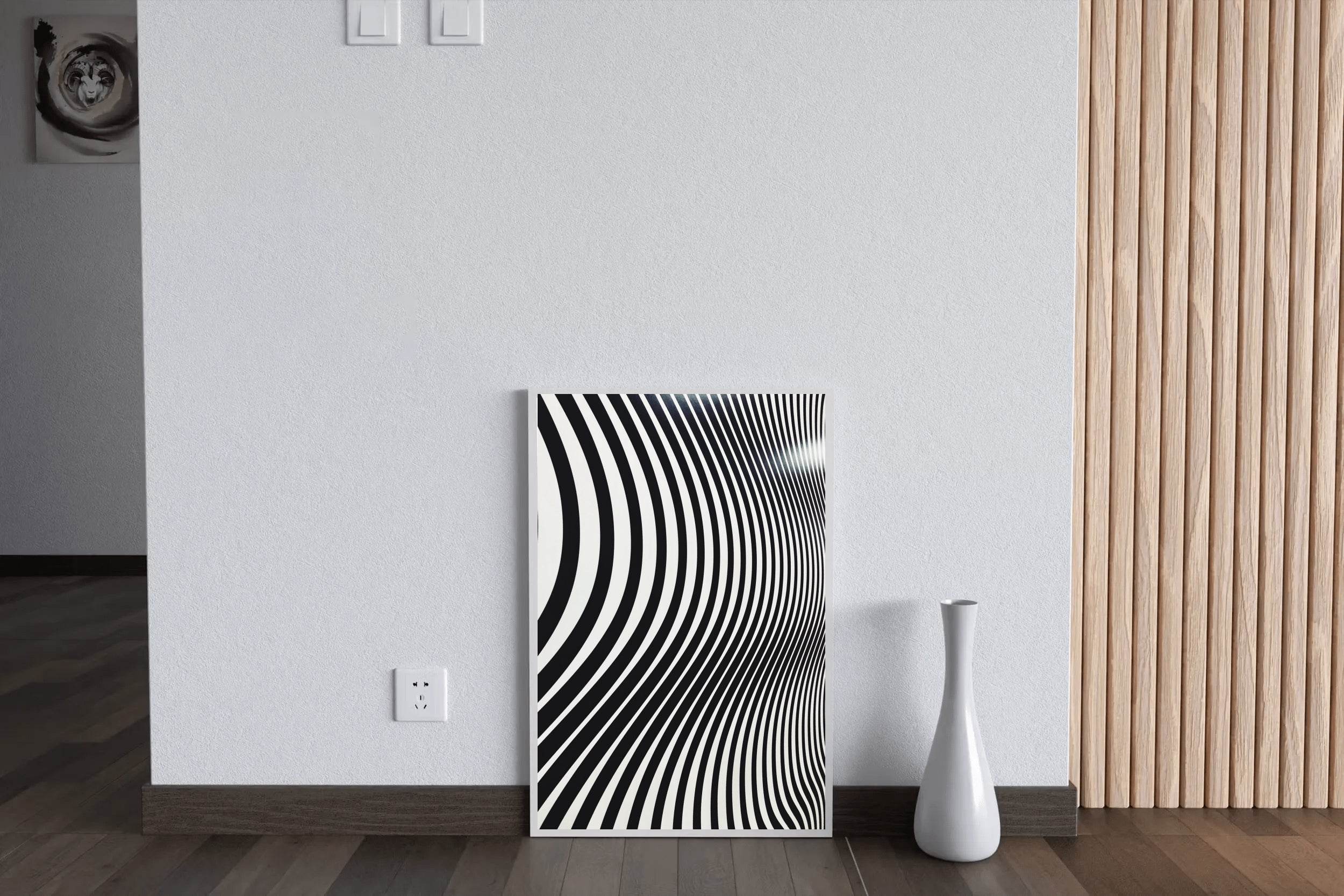 Zebra Wallpaper Black & White Wall Art - beink online art store