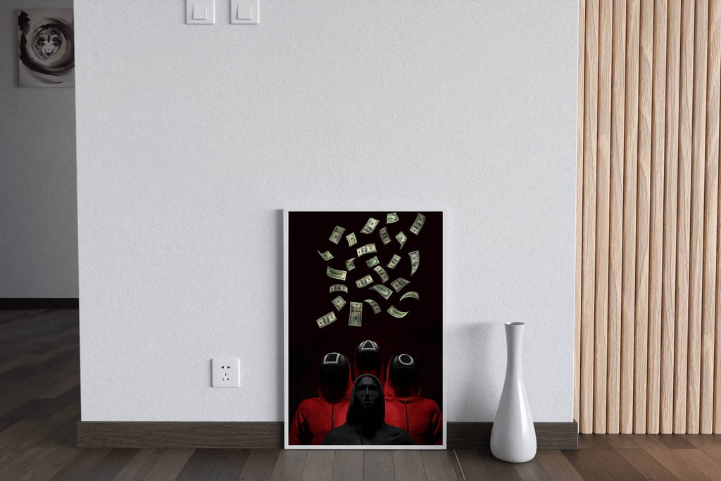 Falling Money - Squid Game Wall Art - beink online art store