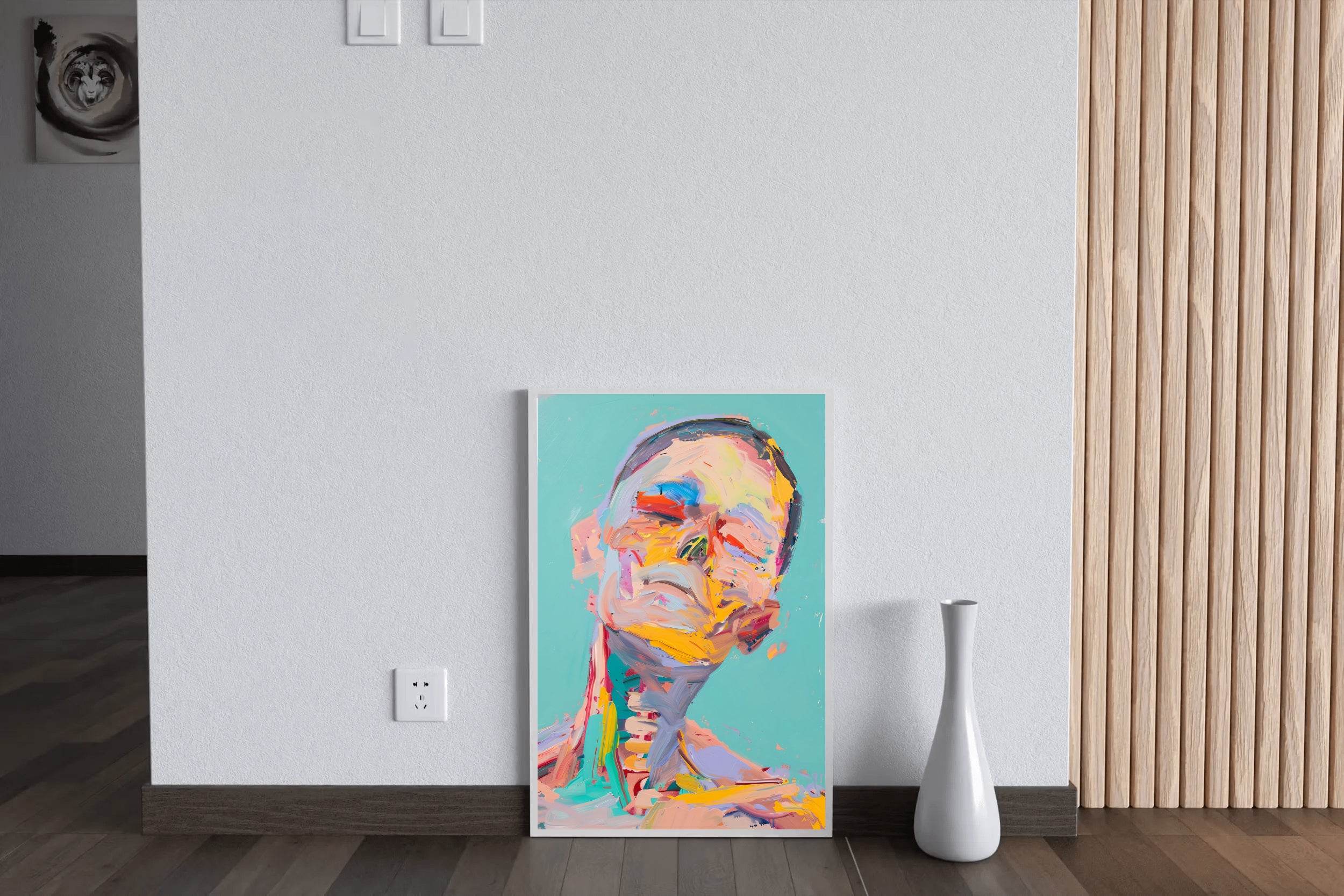 Colorful Face With Brush Strokes Wall Art - beink online art store