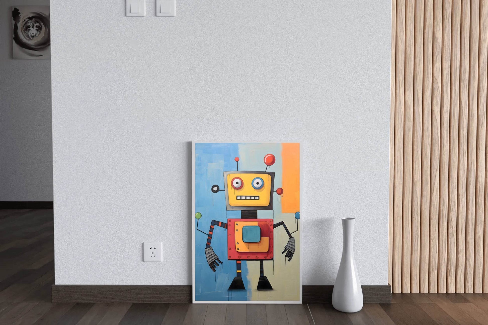 Paper Drawing of an Angry Robot - beink online art store