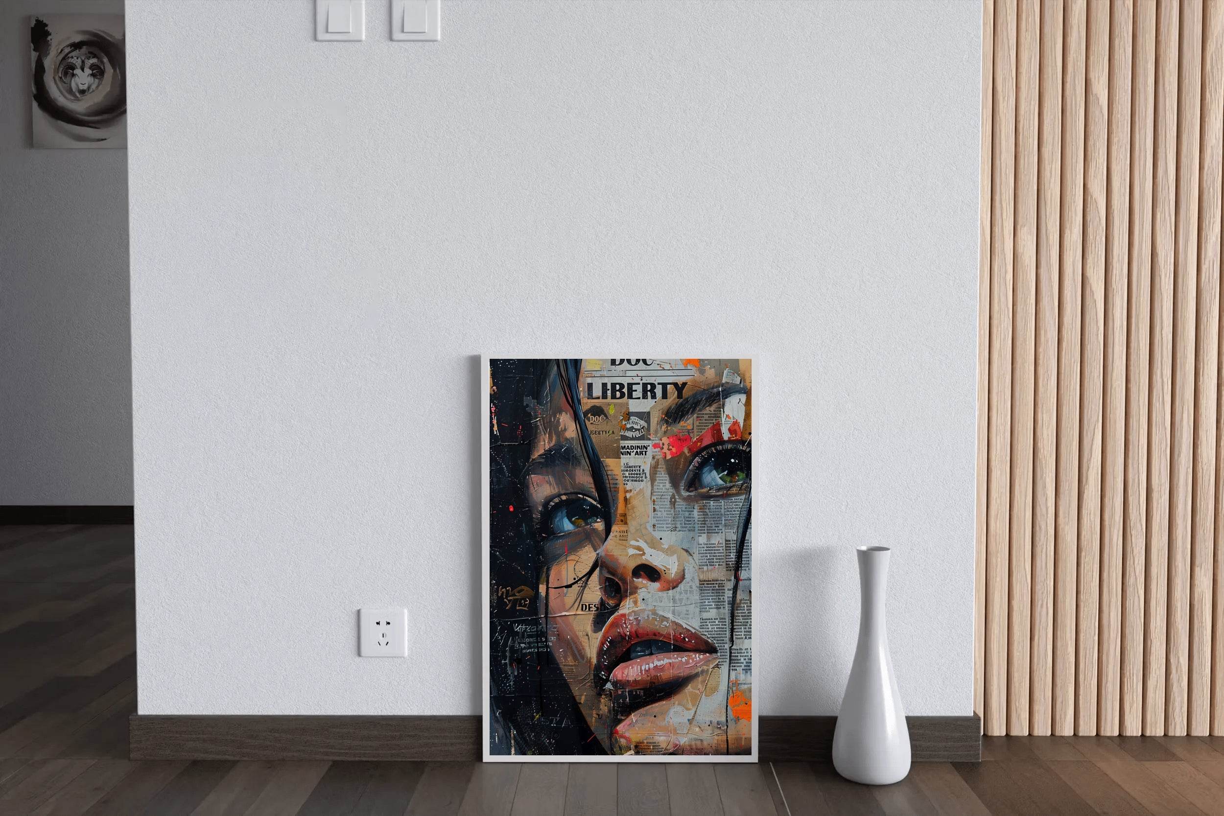 Collage of a Woman in Newspaper Wall Art - beink online art store