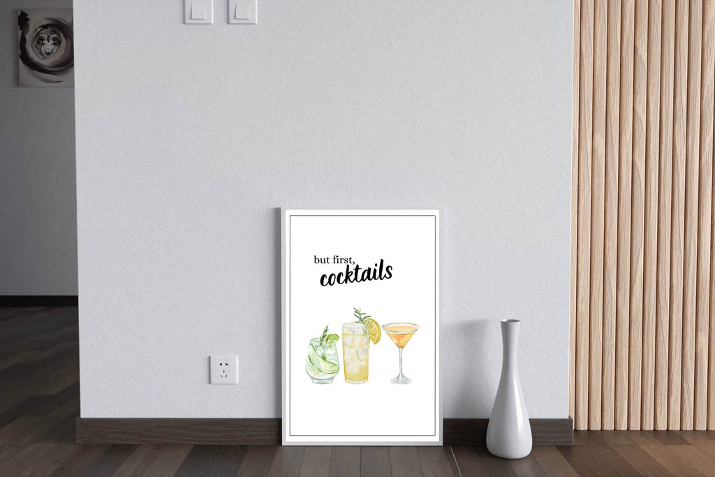 But First Cocktails Wall Art - beink online art store