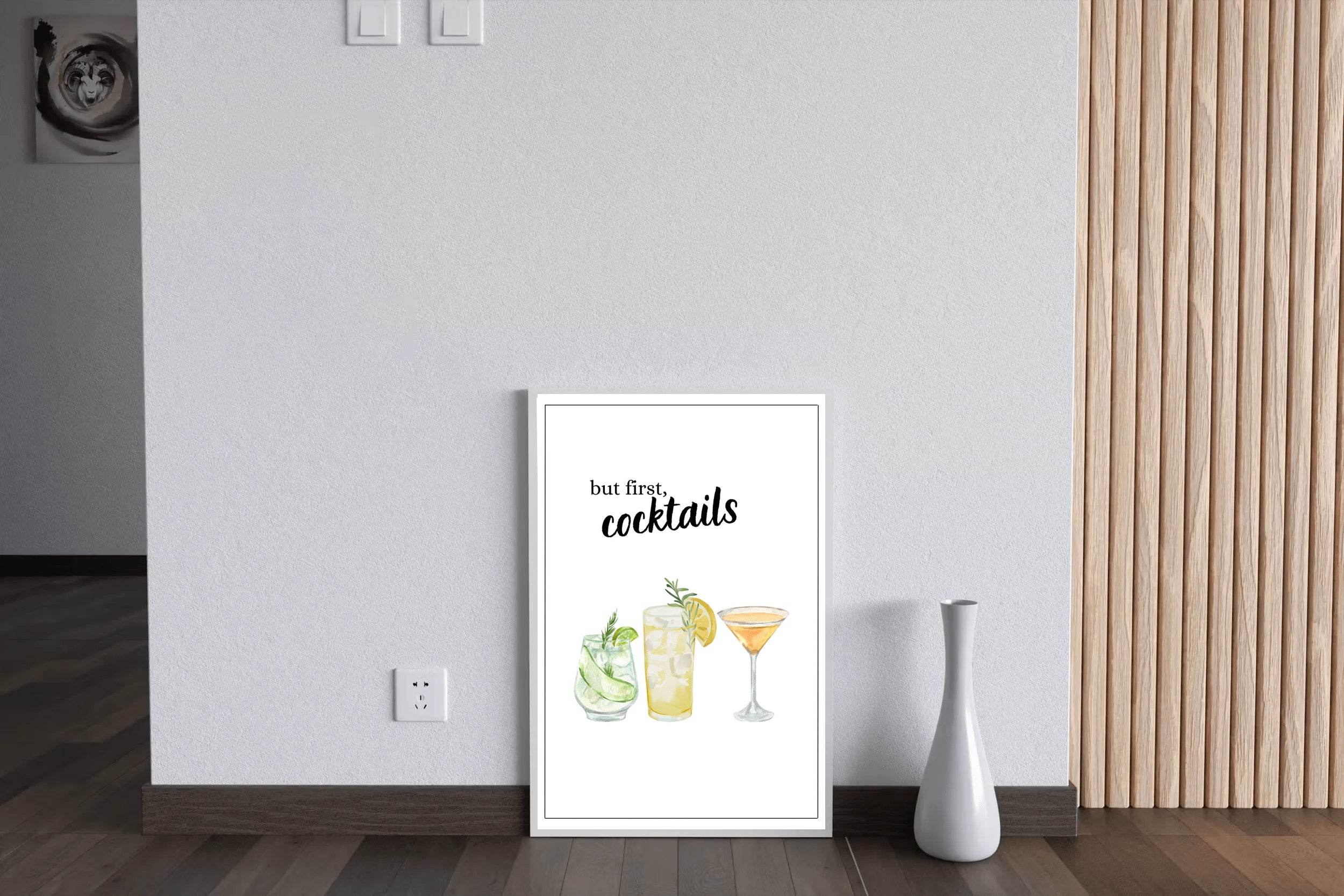 But First Cocktails Wall Art - beink online art store