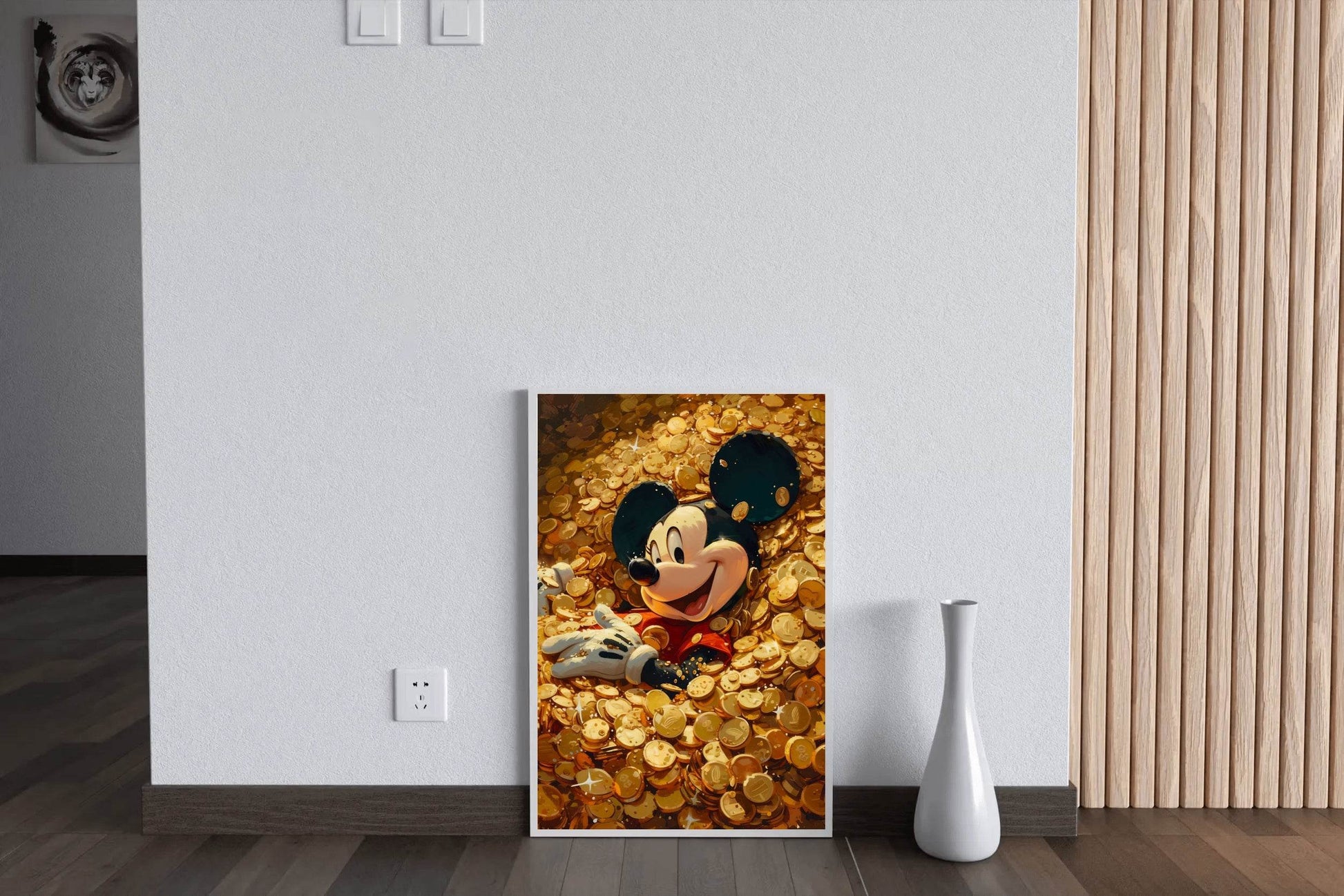 Mickey Mouse in Gold Coins Wall Art - beink online art store