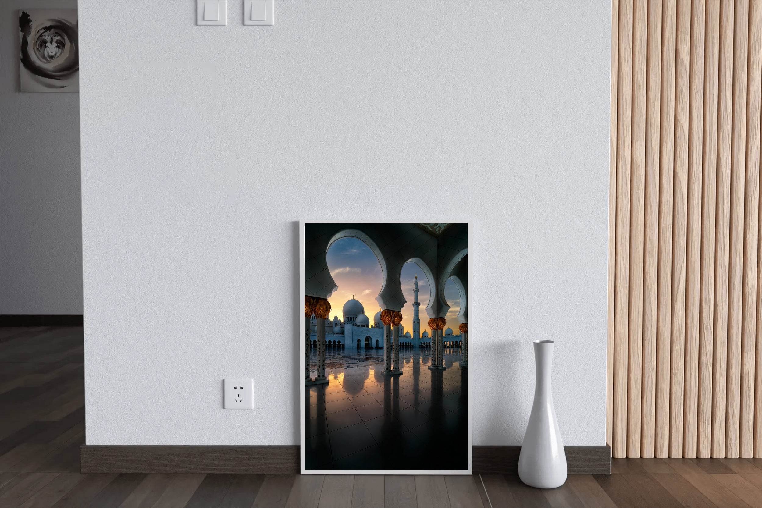 Gold Dusk at the Grand Mosque Wall Art - beink online art store