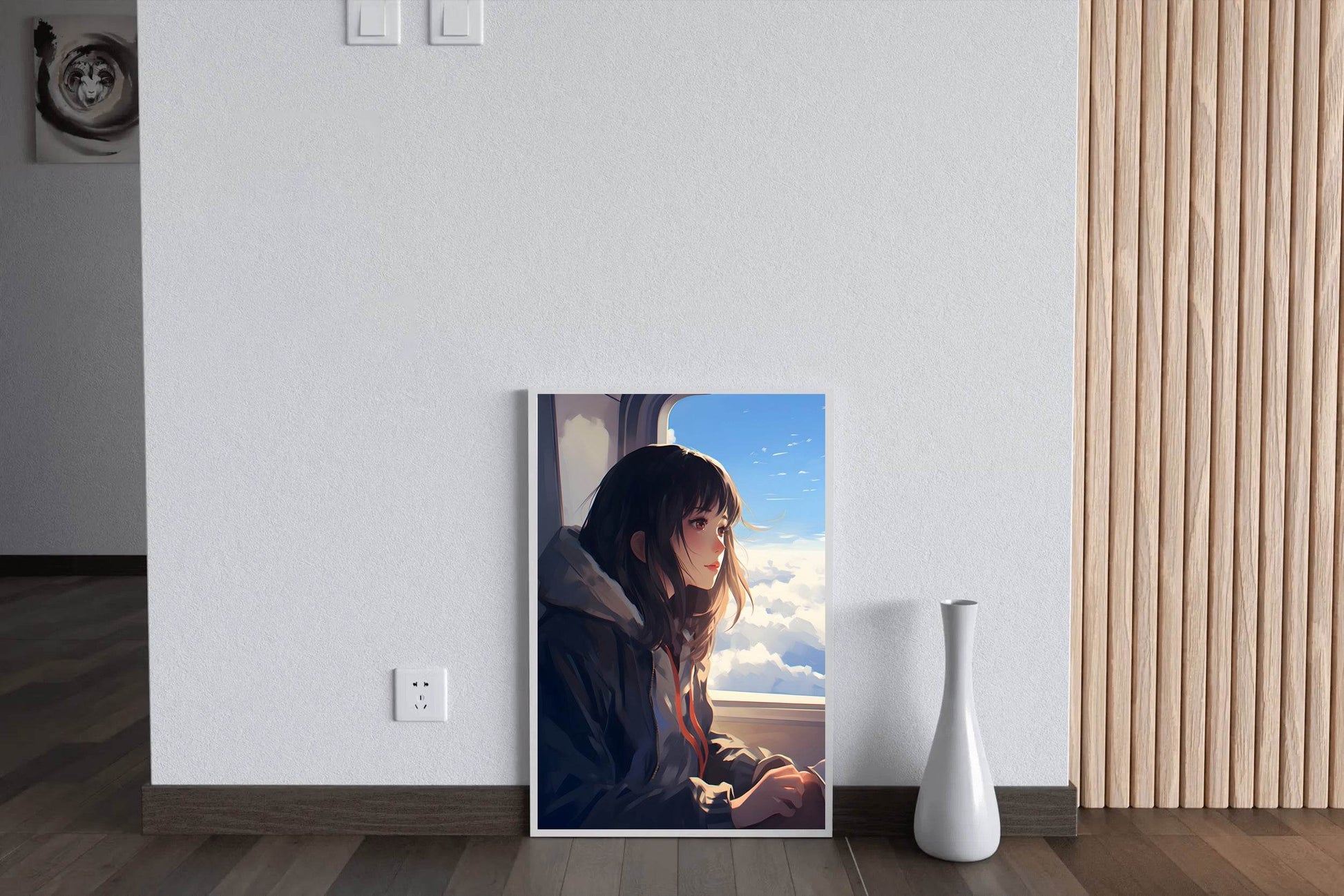 Anime character traveling in Plane Anime Wall Art - beink online art store
