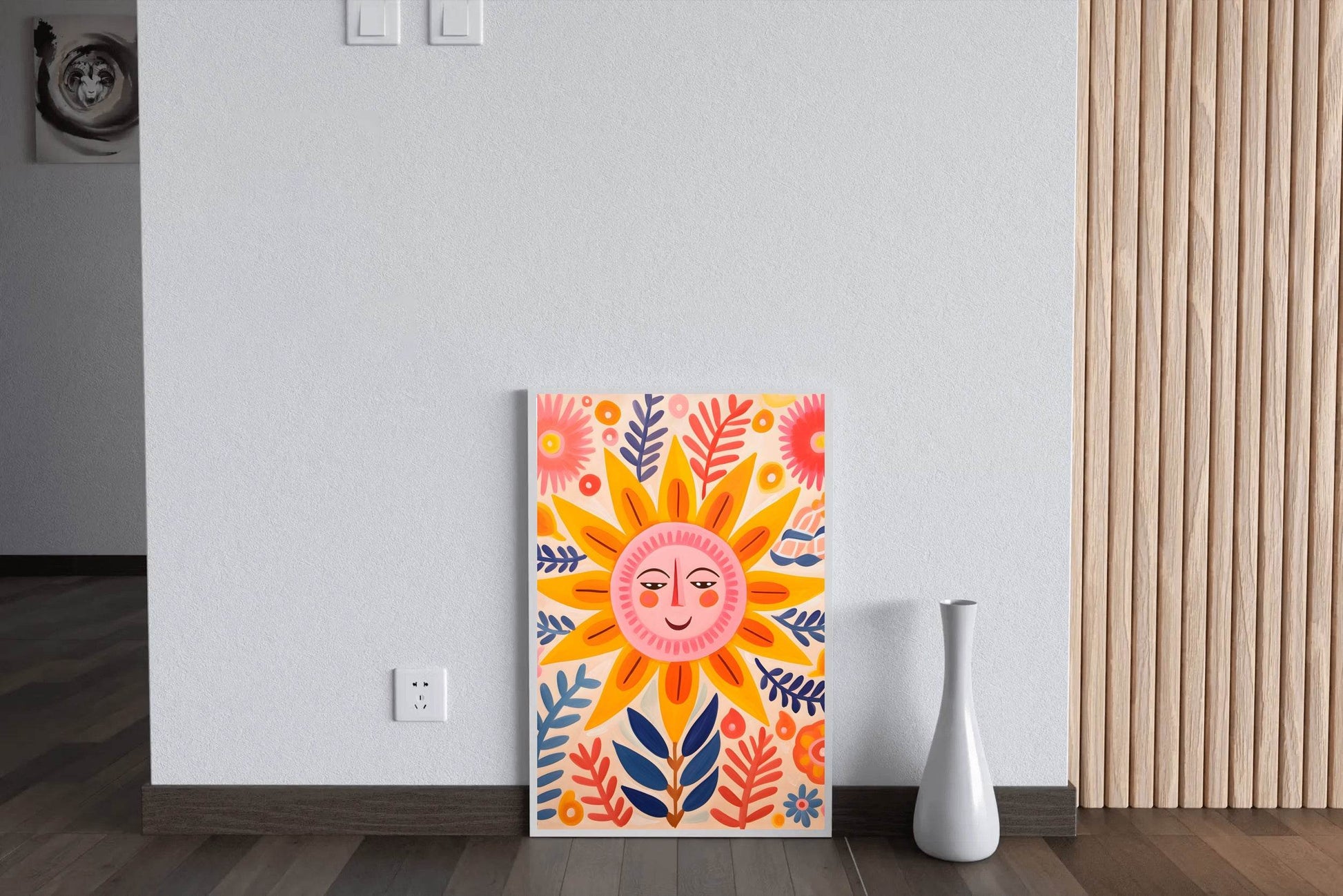 Drawing of Smiling Sun Wall Art - beink online art store