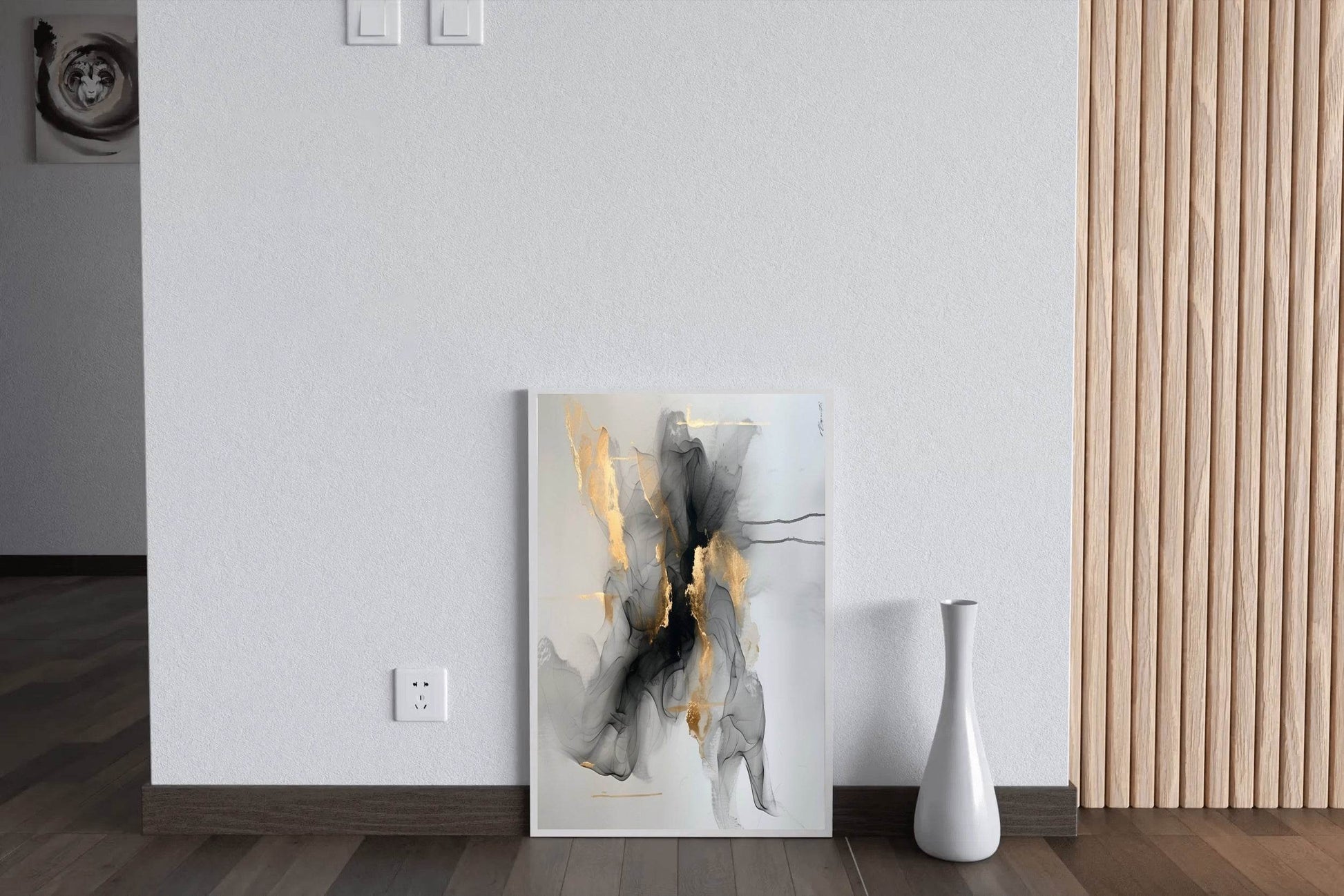 Black Marble With Golden Lines Wall Art - beink online art store