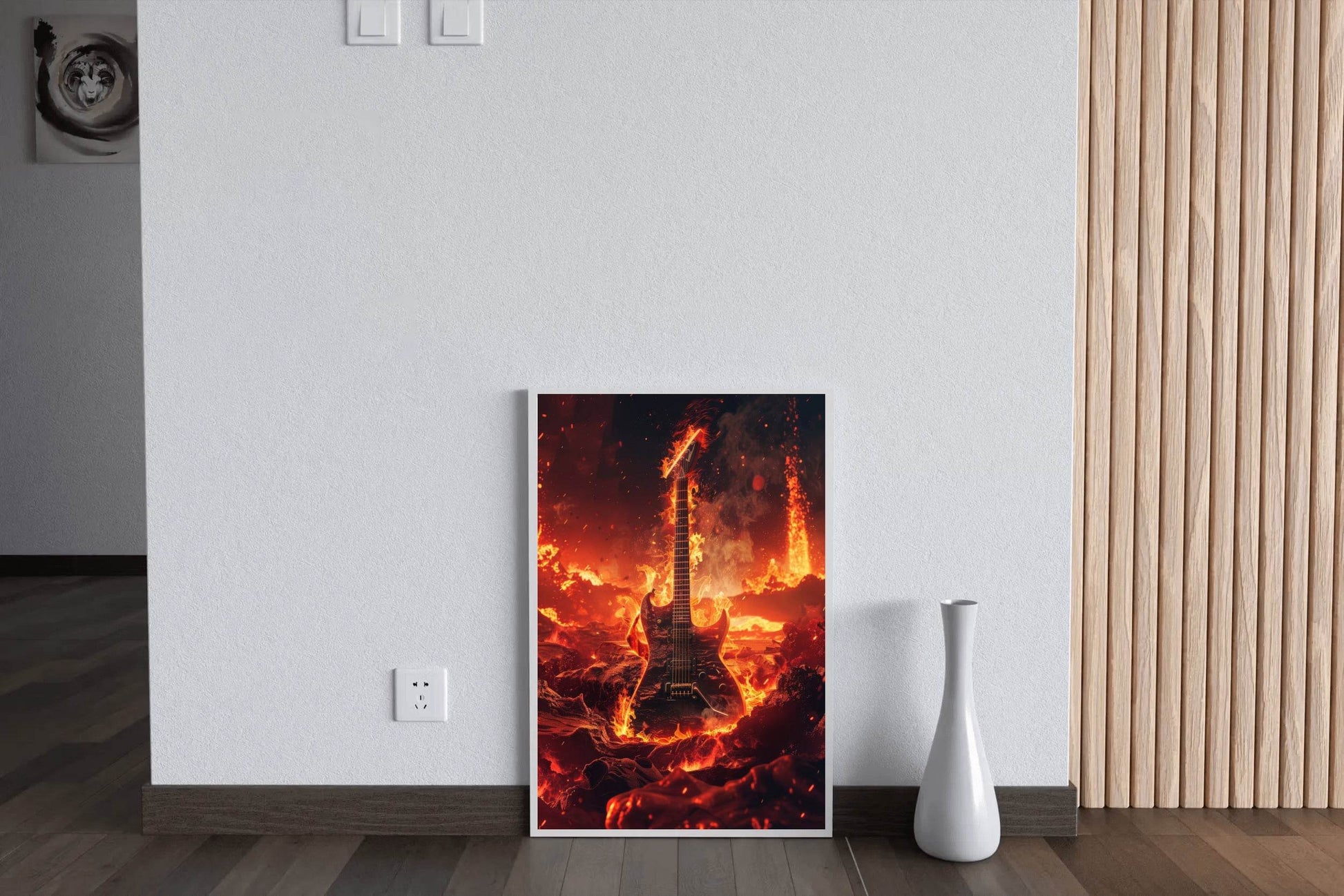 Fiery Rock Guitar Wall Art - beink online art store