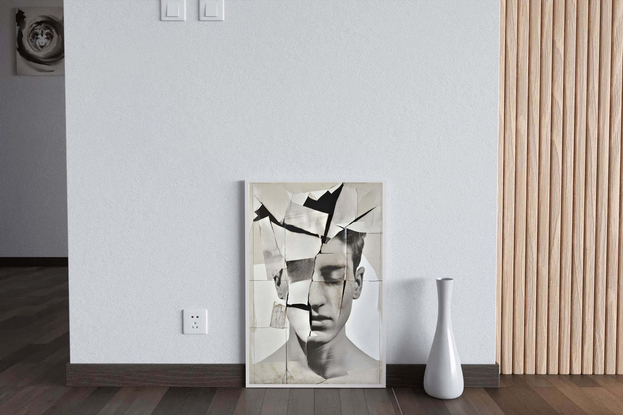 Torn Portrait of Men Face Digital Art - beink online art store