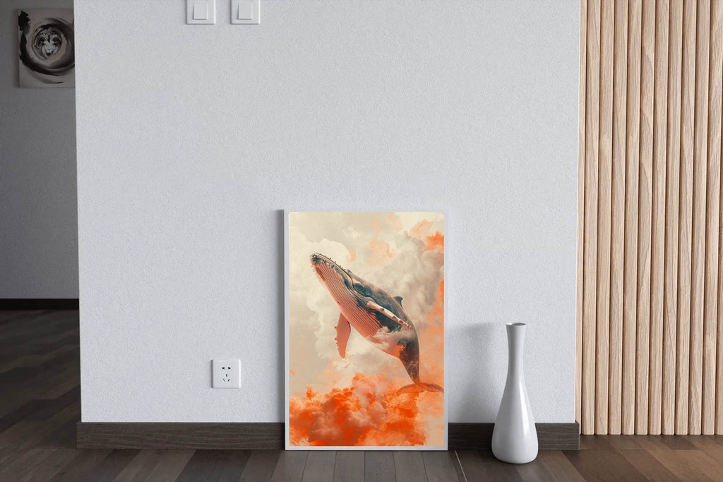 Fantasy Whale in Sky Animal Wall Art - beink online art store