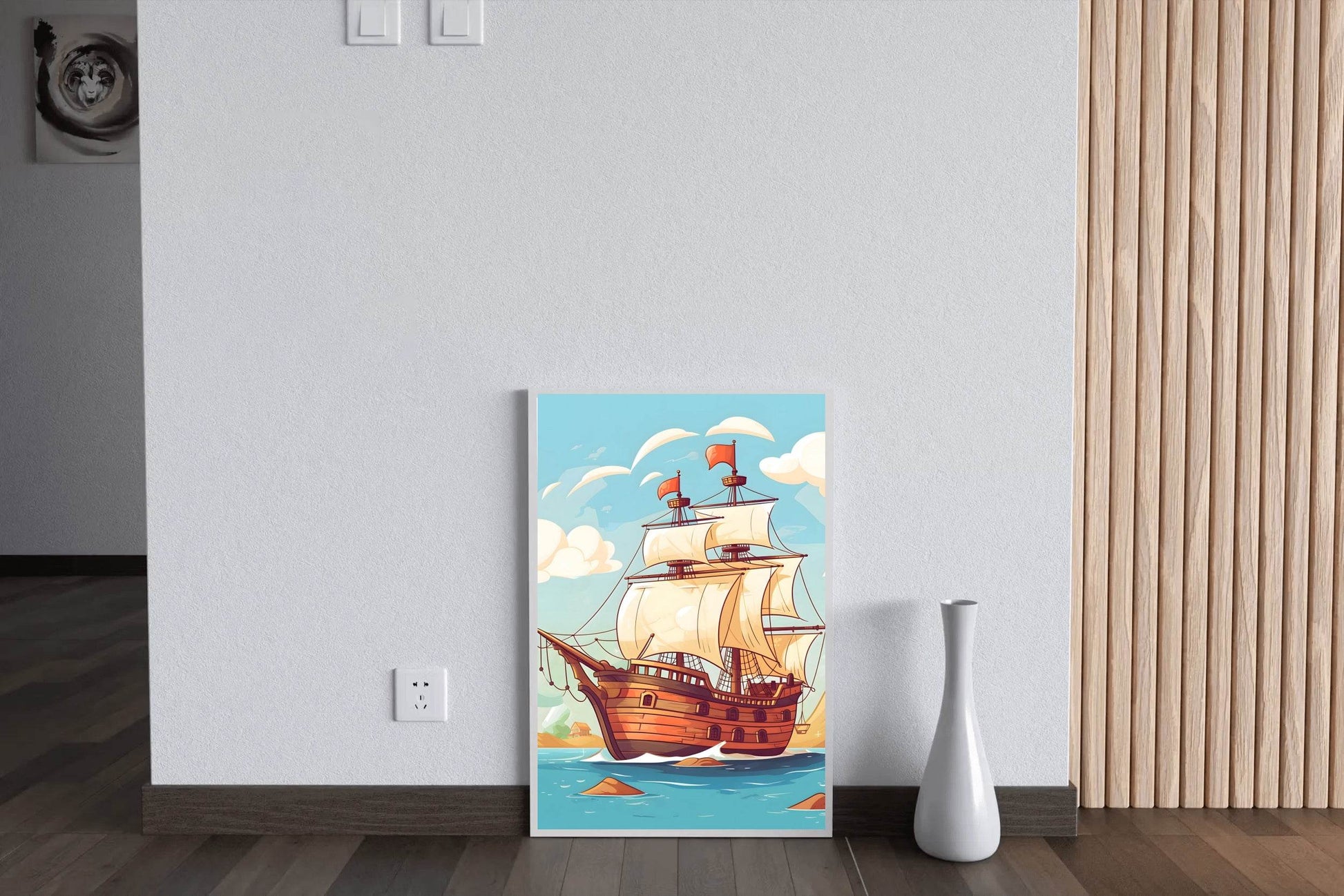 Cartoonish Illustration of Pirates Ship - beink online art store