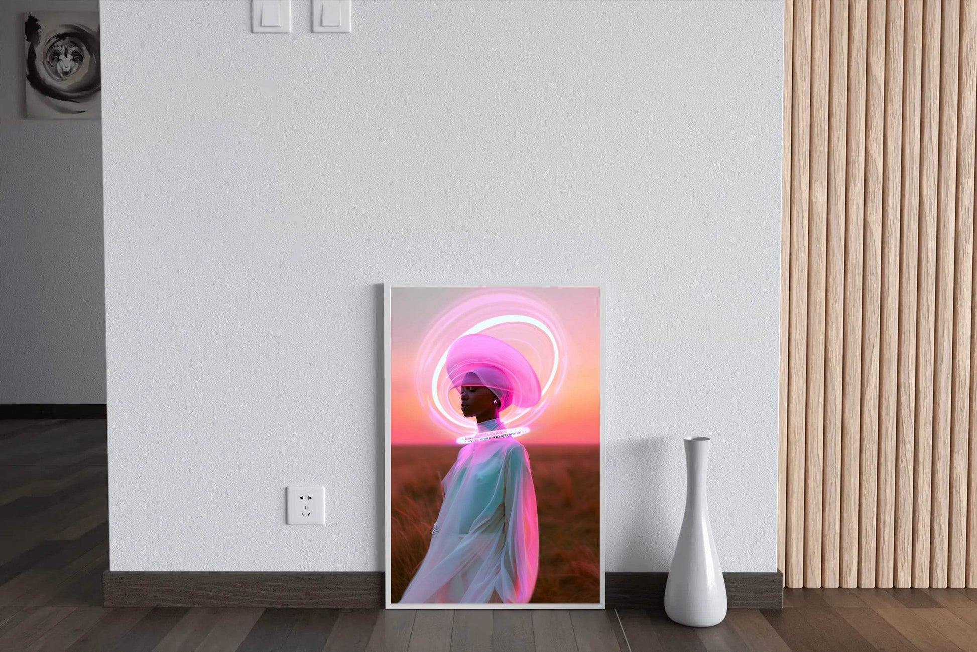 Painting of a Woman in a Flowing White Dress - beink online art store
