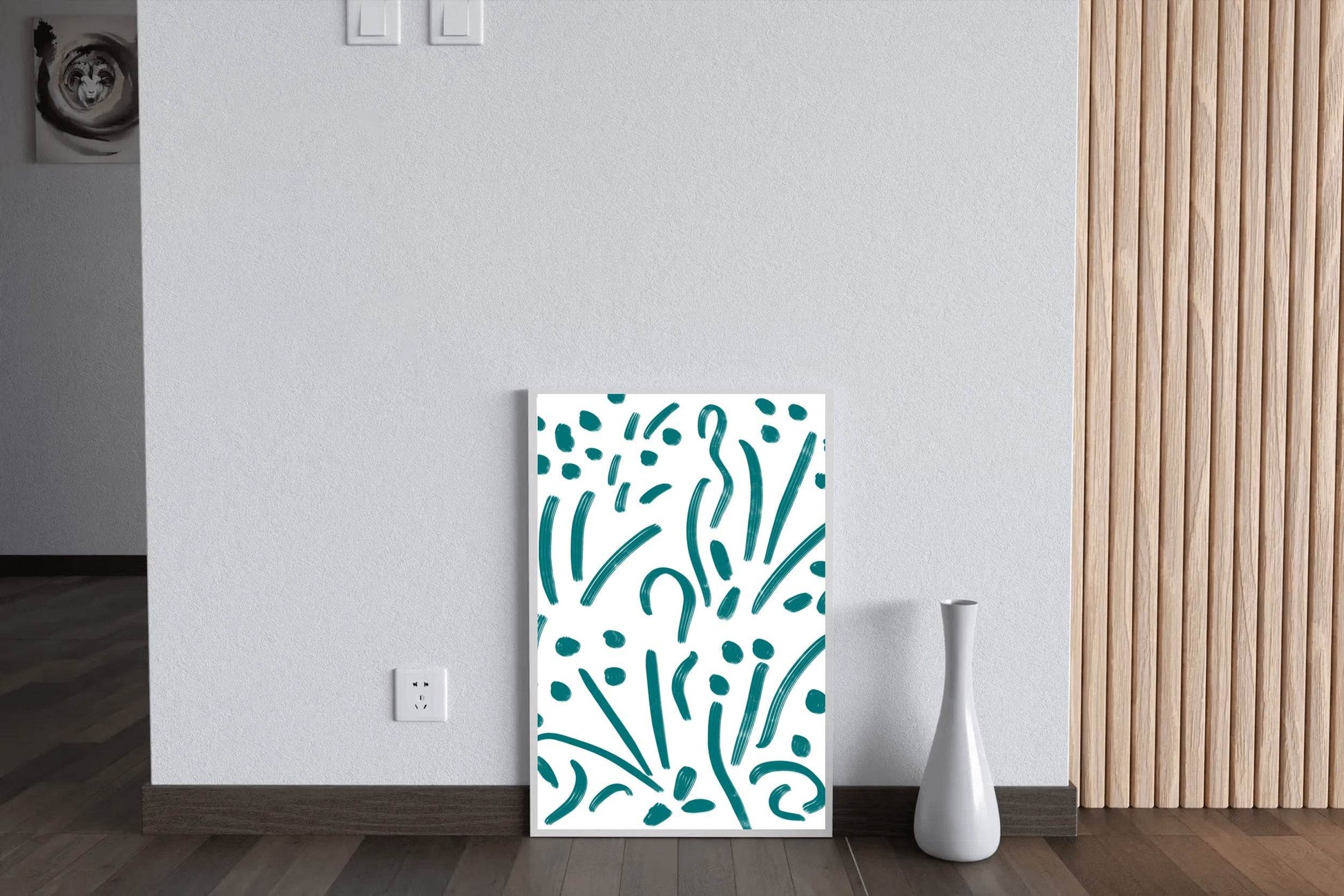 Teal Splatters Canvas Wall Art - beink online art store