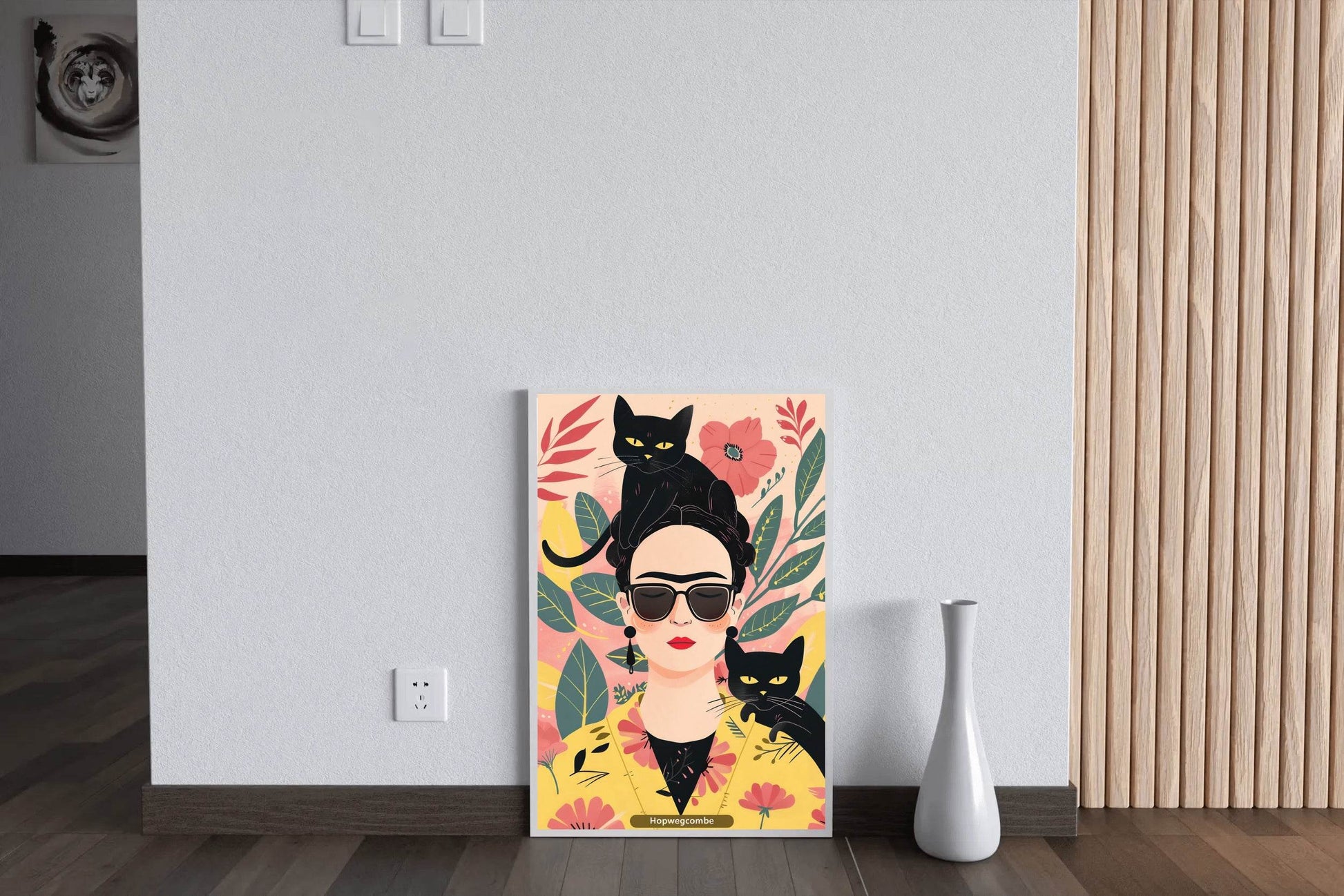 Oil Painting of a Girl With Goggle in Tropical Background Wall Art - beink online art store