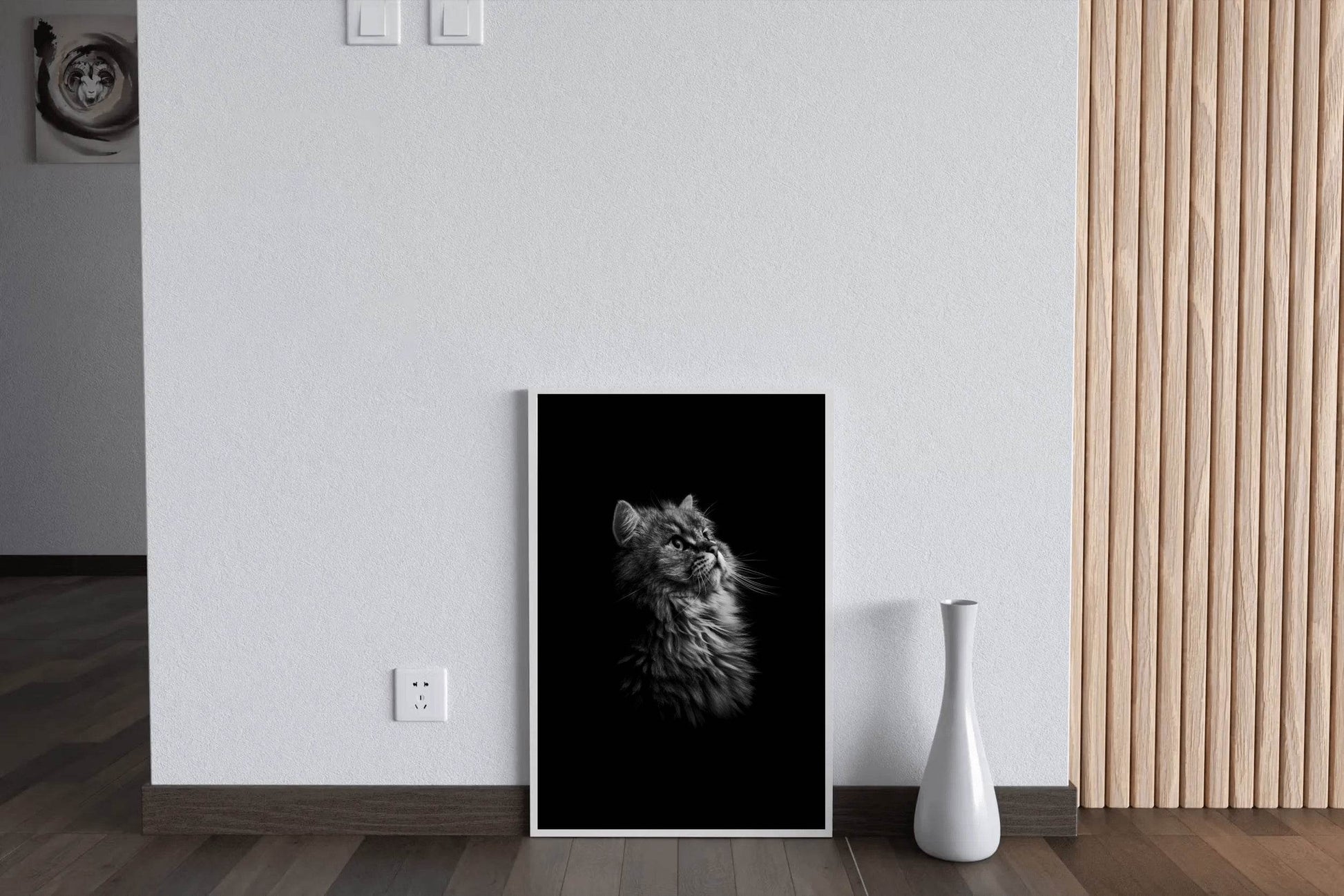 Maine Coon Cat Black & White Wall Art - beink online art store