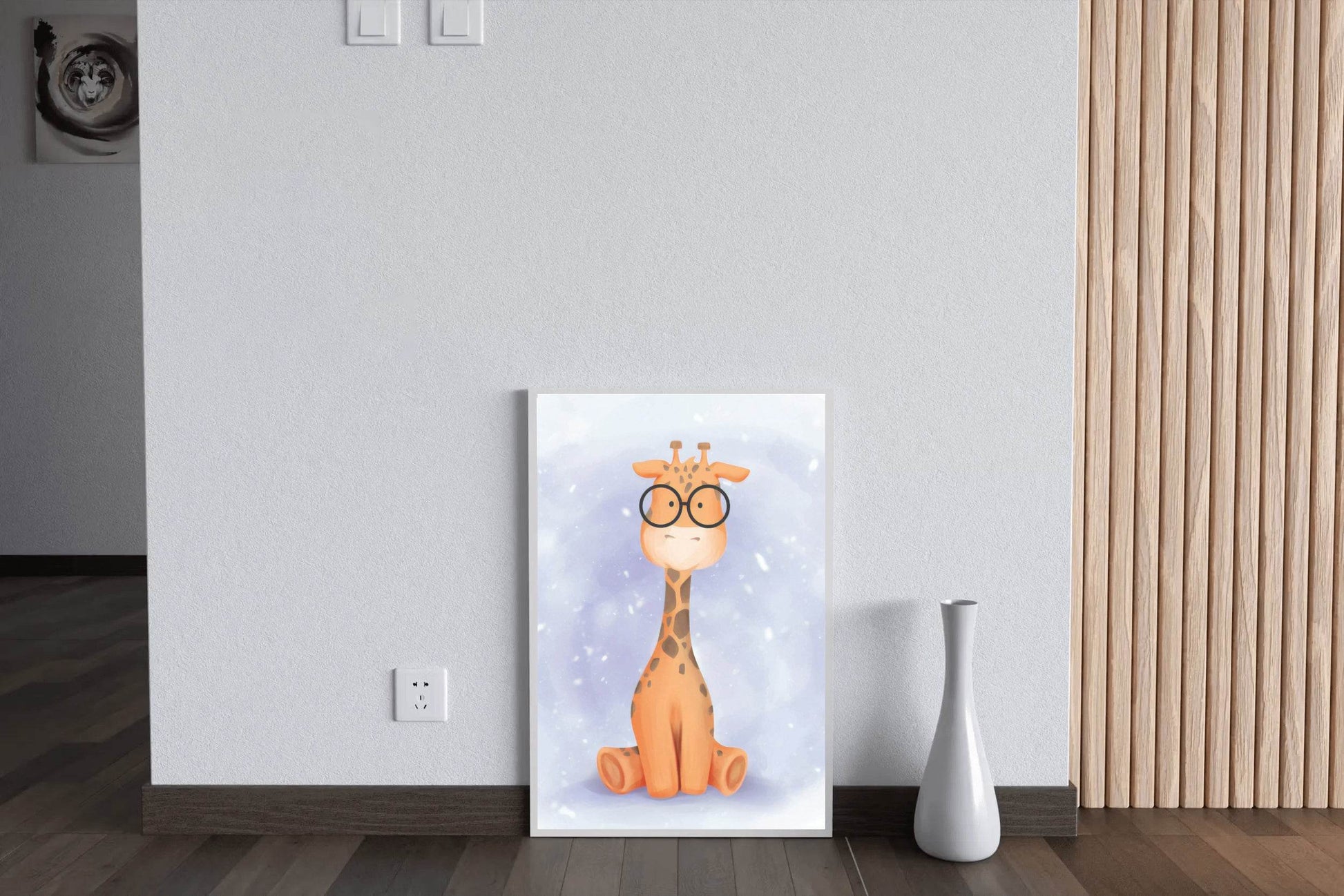 Watercolor Giraffe Wearing Glasses - beink online art store