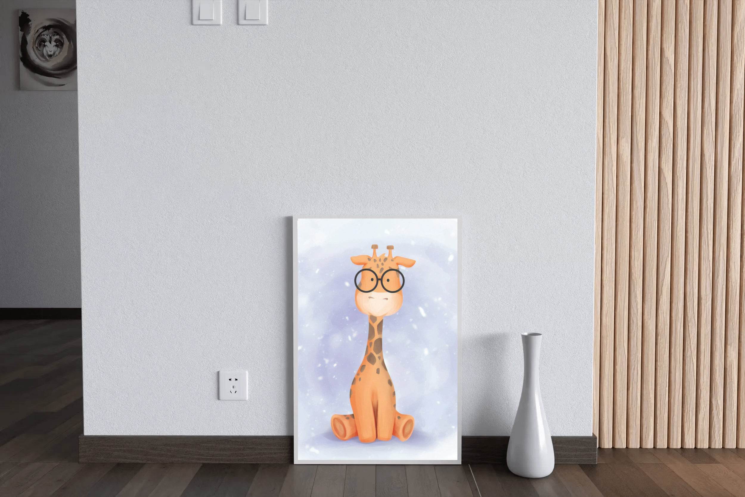 Watercolor Giraffe Wearing Glasses - beink online art store