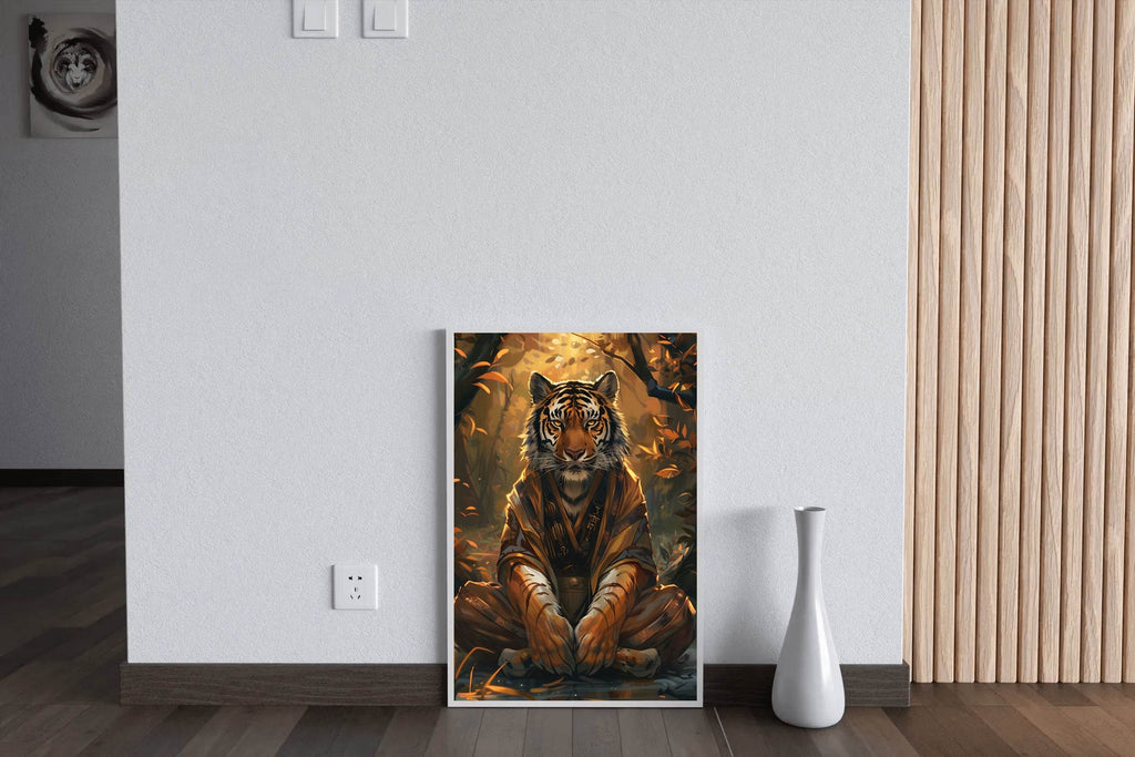 Painting of Lion Sitting in Jungle Wall Art - beink online art store