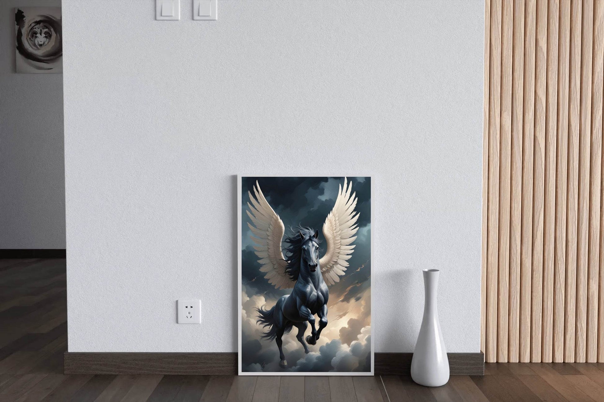 Black Unicorn With Horns Animal Wall Art - beink online art store