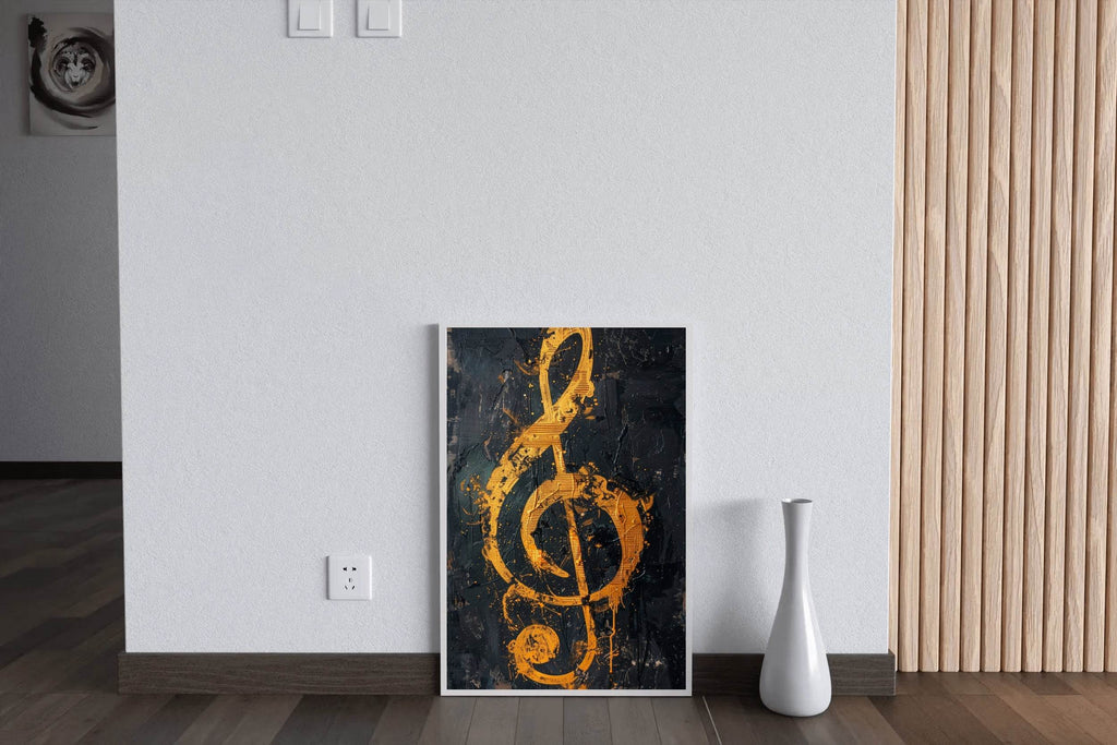 Yellow Musical Notes Wall Art - beink online art store