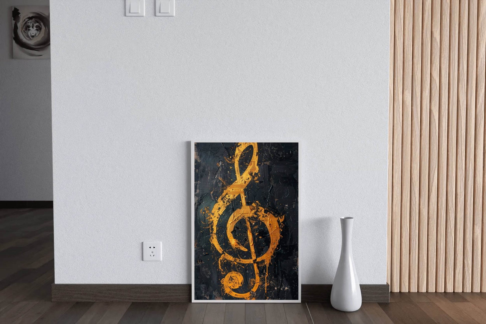 Yellow Musical Notes Wall Art - beink online art store
