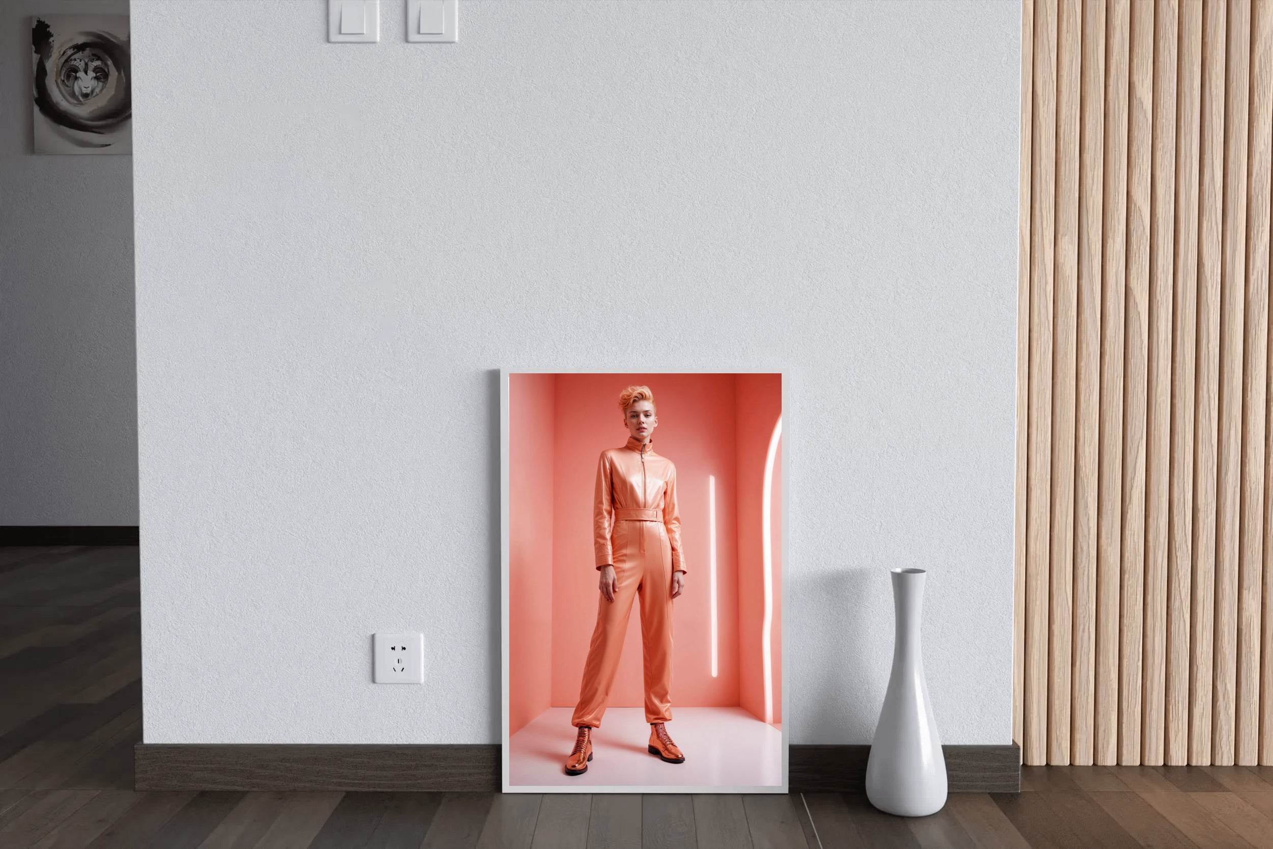 Lady Gaga Light Orange Dress Wall Art - beink online art store