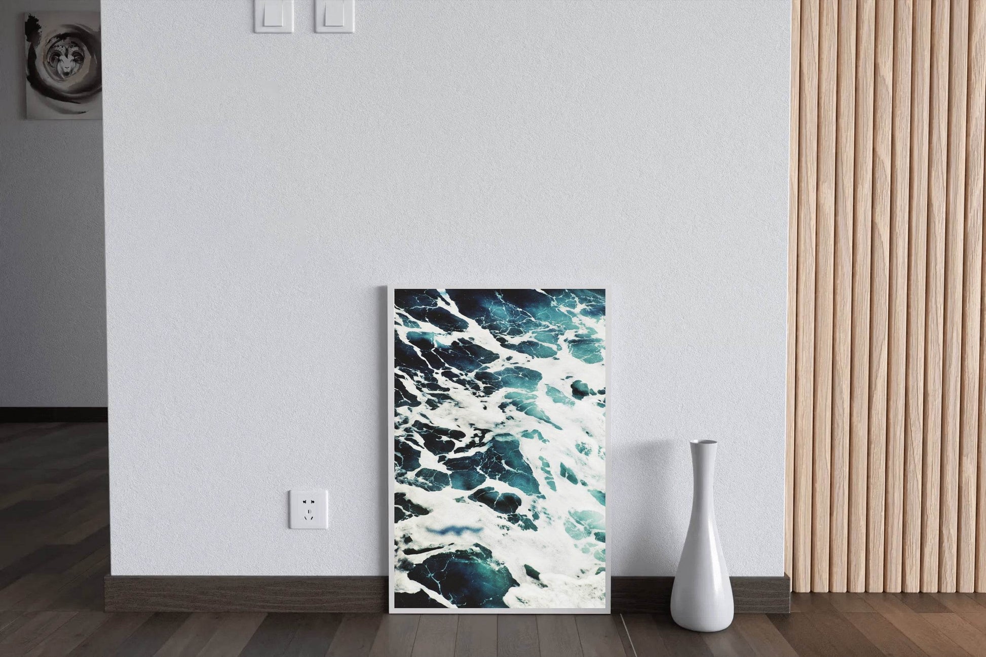 White Sea Waves Abstract Wall Art - beink online art store