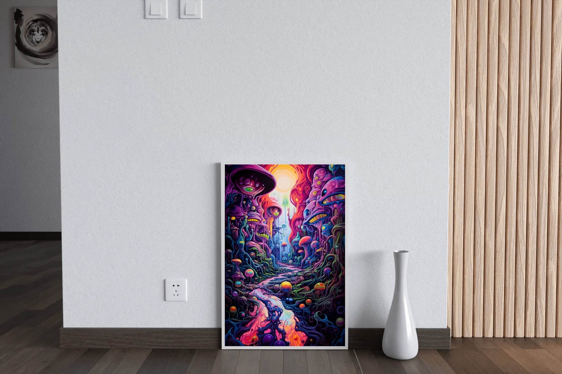 Colorful Fantasy Forest With Mushrooms Wall Art - beink online art store